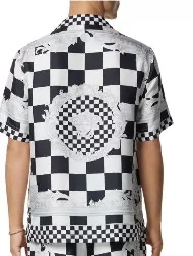 Versace Versace Printed plaid silk short-sleeved shirt Size US M / EU 48-50 / 2 - 5 Thumbnail