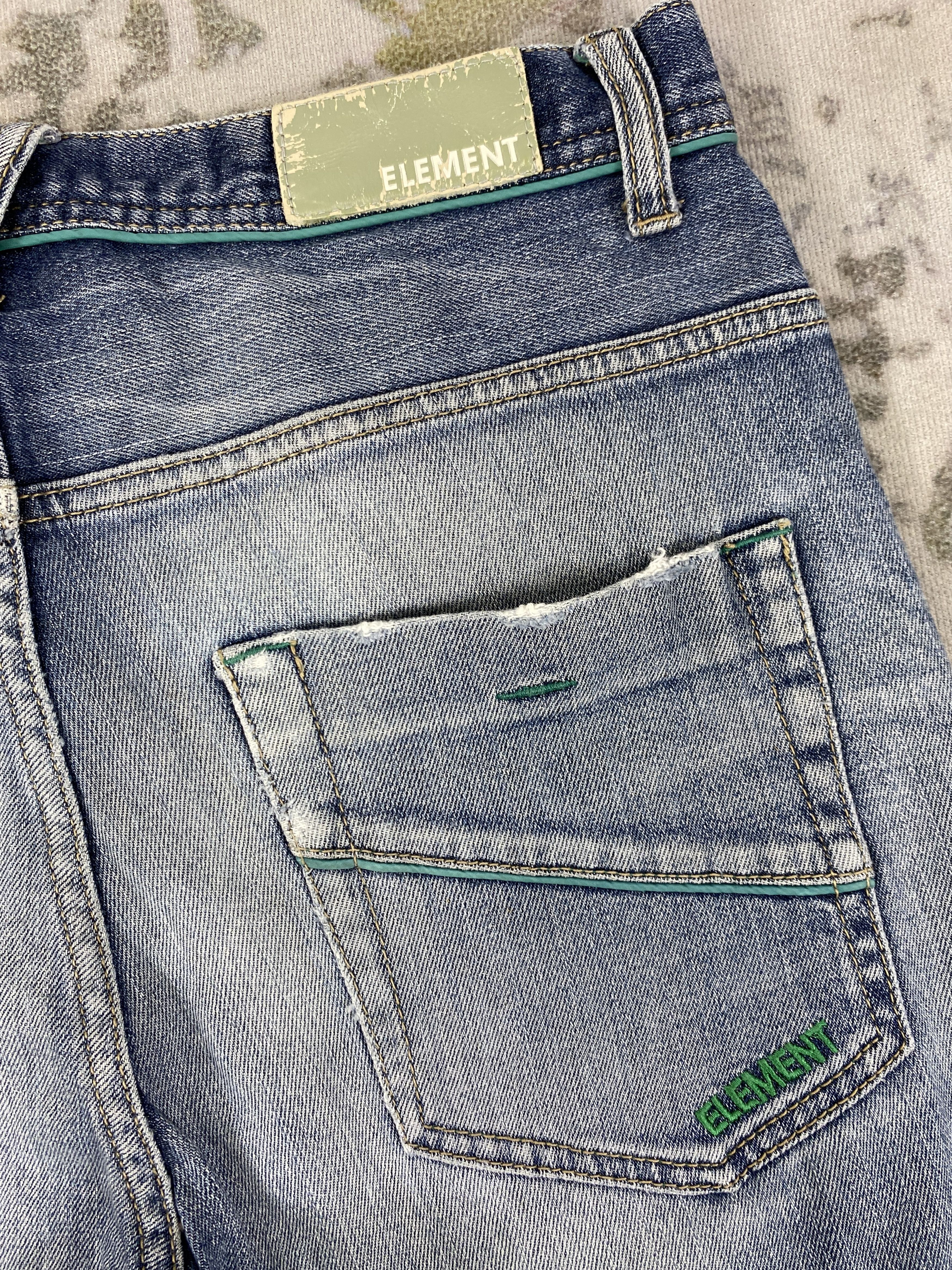 Japanese Brand Distressed Blue Vintage Element Jeans 32x29.5 Denim- JN3596 Size US 32 / EU 48 - 12 Thumbnail