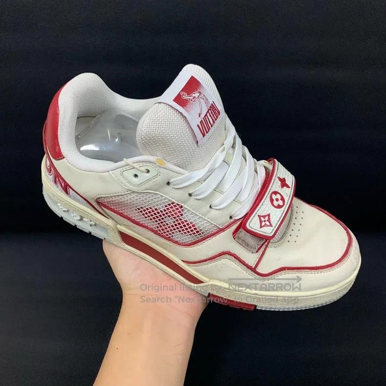 Louis Vuitton Louis Vuitton Trainer White and Red Velcro Low Top Board S Size US 6.5 / EU 39-40 - 6 Thumbnail