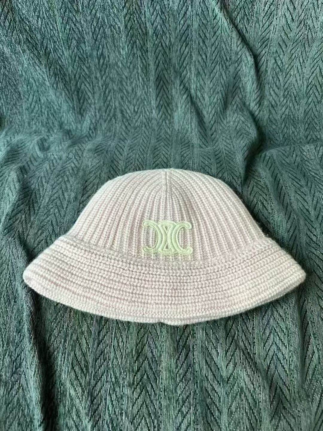 Celine Celine Triomphe Pink Cashmere Bucket Hat Size ONE SIZE - 1 Thumbnail