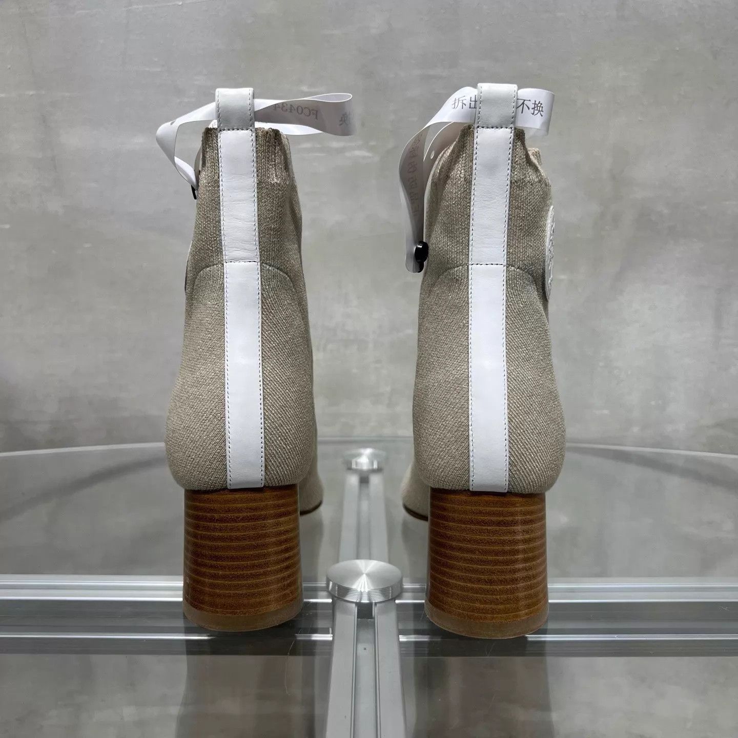 Hermes Hermes Ivory Logo Knit Ankle Boots 36.5 EU Size US 6 / IT 36 - 6 Thumbnail