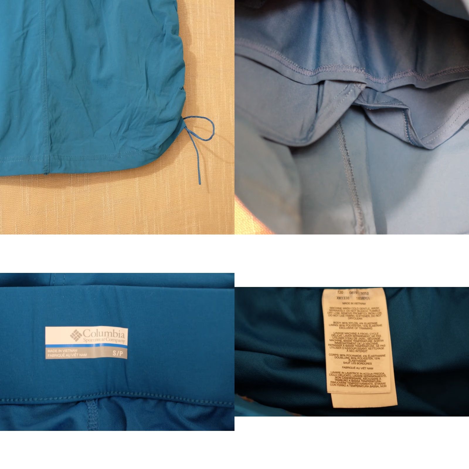 Vintage Columbia Active Skort Women's S Blue Green Ruched Pull On Short Skirt Athletic Golf Hiking Tennis Size ONE SIZE - 8 Thumbnail