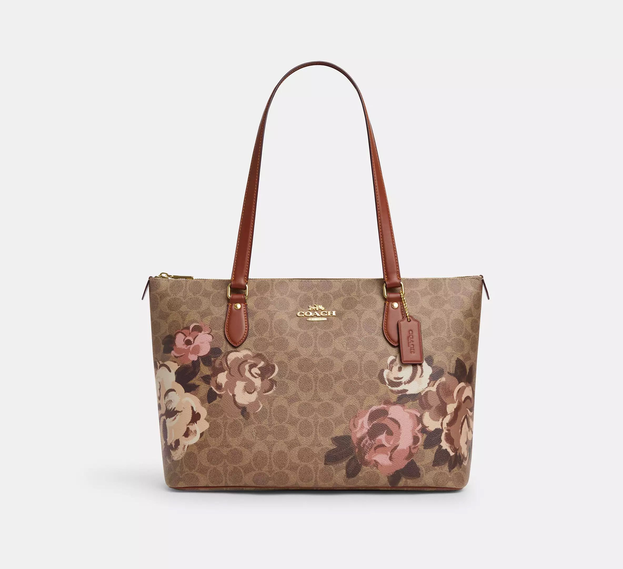 Coach Gallery Tote Bag In Signature Canvas With Rose Print CZ180 Size ONE SIZE - 6 Thumbnail
