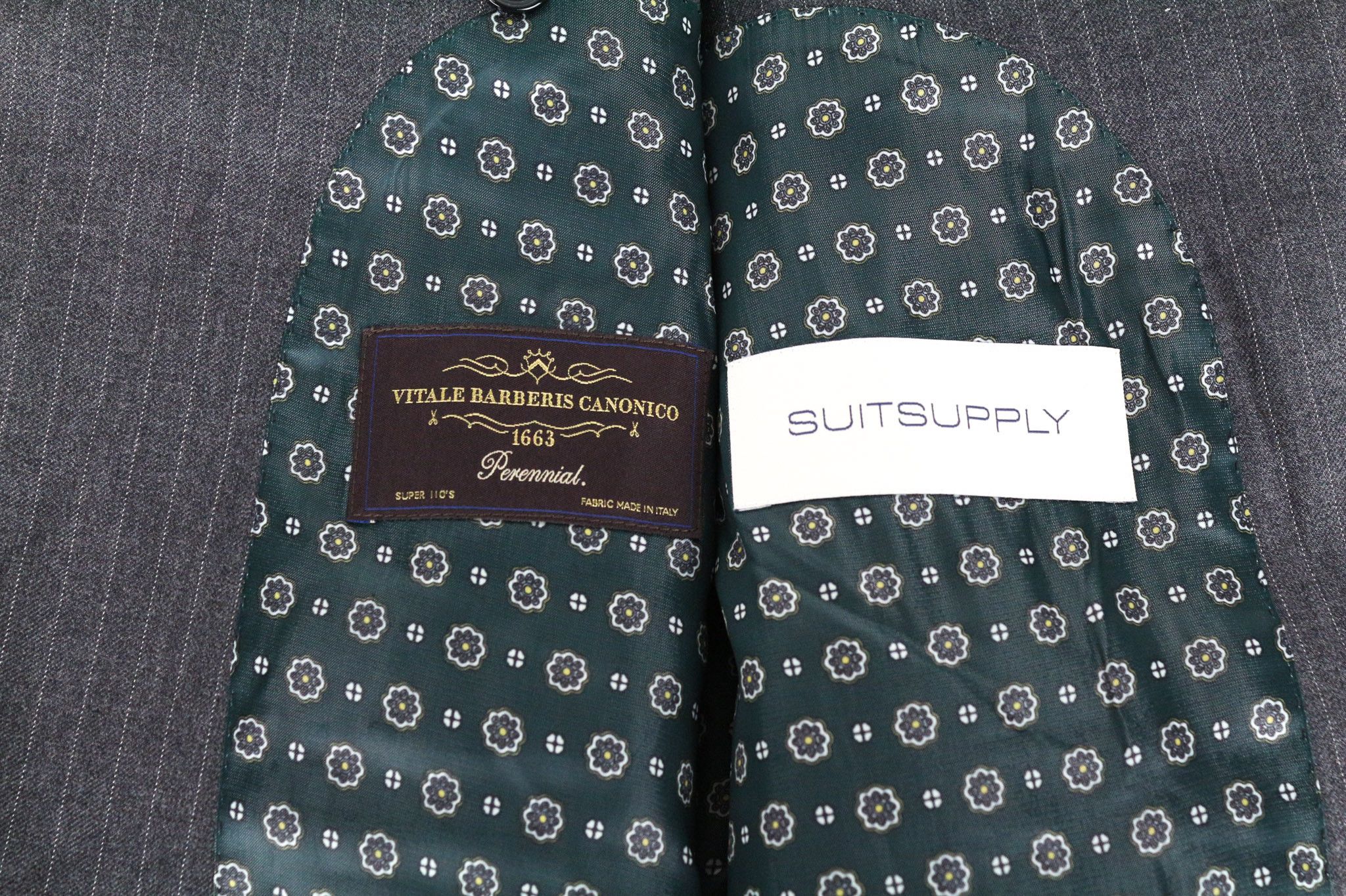 Suitsupply LA SPALLA UK40S Grey Pinstriped Slim Wool Blazer 73456 Size 40S - 6 Thumbnail