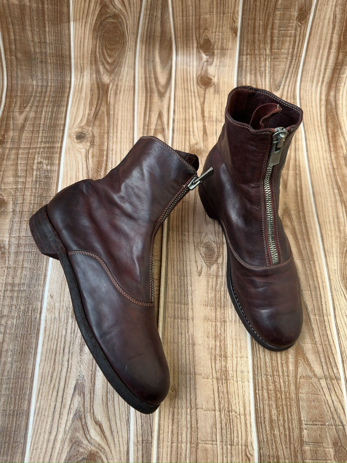 Guidi Guidi 210 Soft Horse Leather Front Zip up Boots Size US 7 / IT 37 - 13 Thumbnail