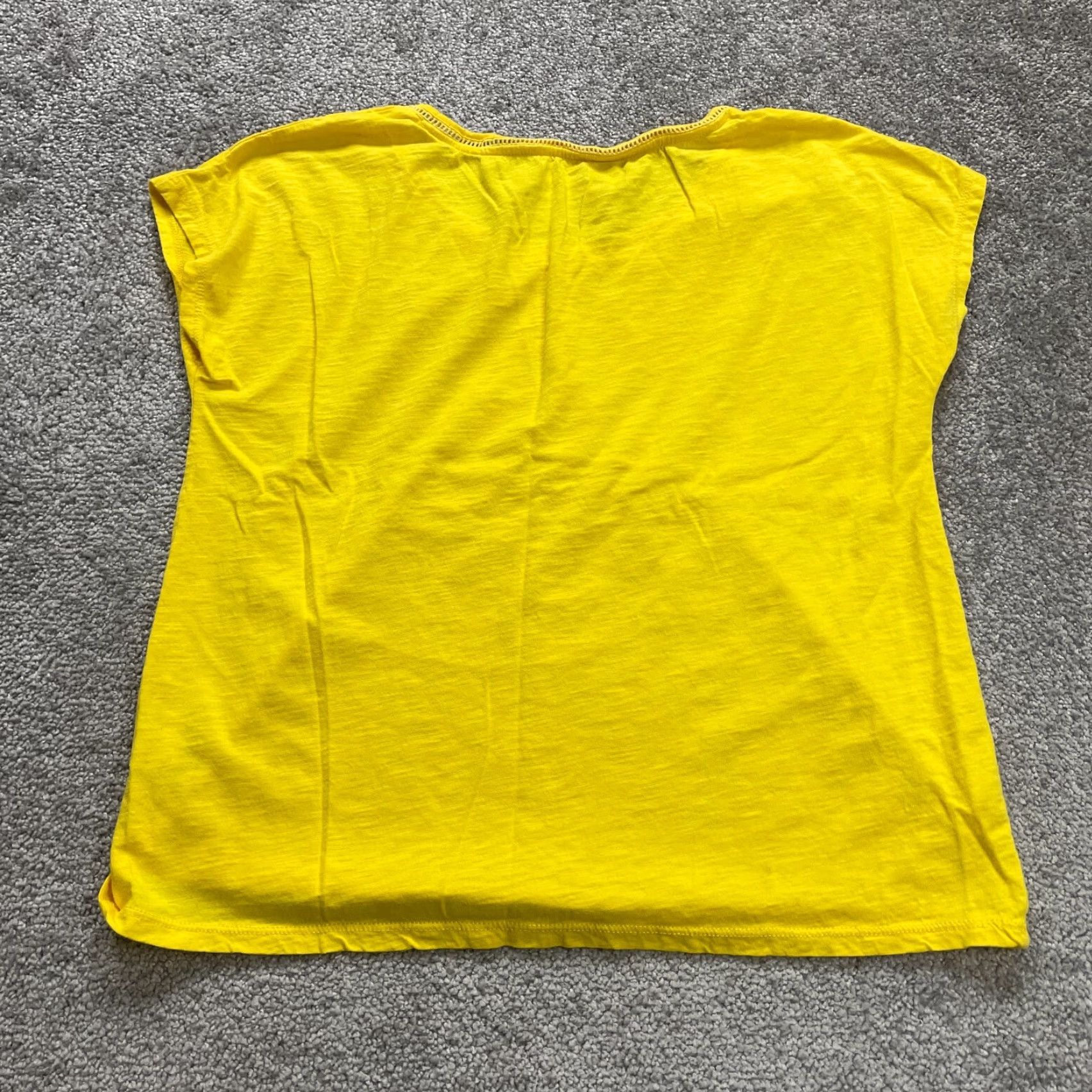 Lands' End Lands' End Women's Casual Basic Tee T-Shirt XS Yellow Short Sleeve Round Neck Lightweight Cotton Viscose Size XS / US 0-2 / IT 36-38 - 2 Thumbnail