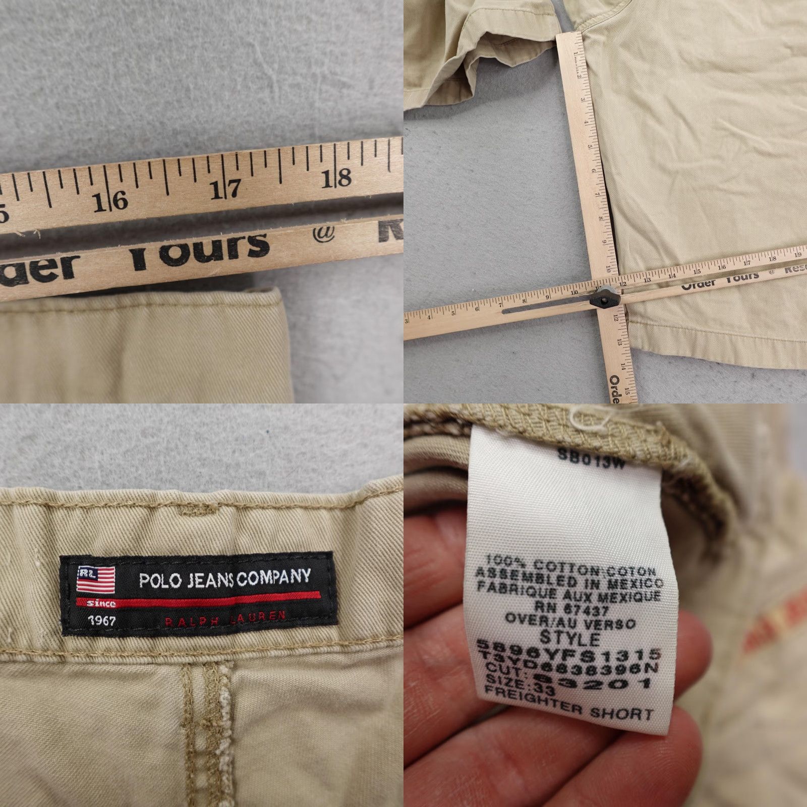 Ralph Lauren Ralph Lauren Shorts Mens 33 Khaki Freighter Cargo Pockets Utility Polo Jeans Cargo Shorts Beige Size US XS / EU 42 / 0 - 8 Thumbnail