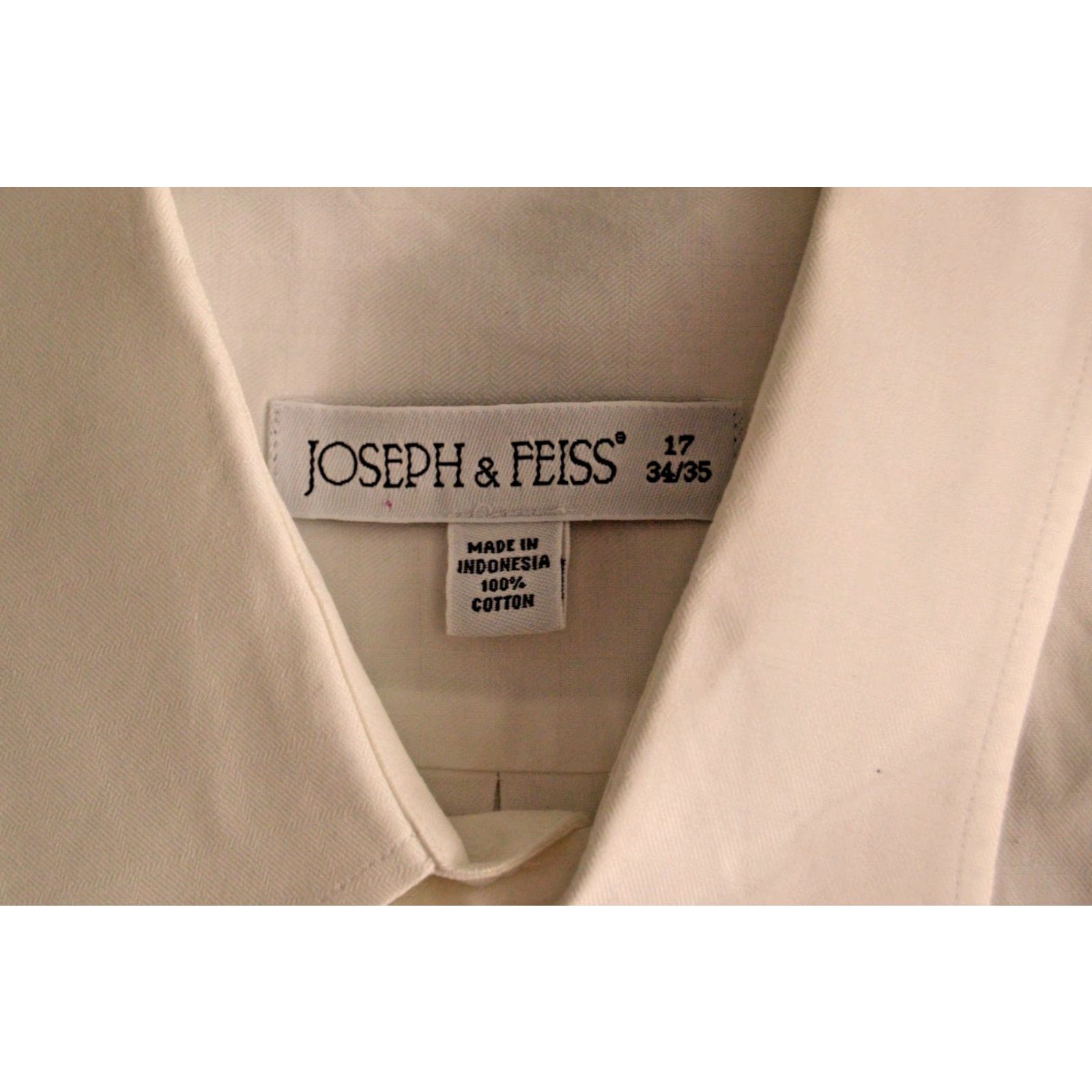 Joseph Men's Joseph & Feiss Cotton Shirt, 17 34/35 White Non-Iron Dress Shirt, Button Collar, Long Sleeve, Regular Fit, 100% Cotton Size US XL / EU 56 / 4 - 3 Thumbnail