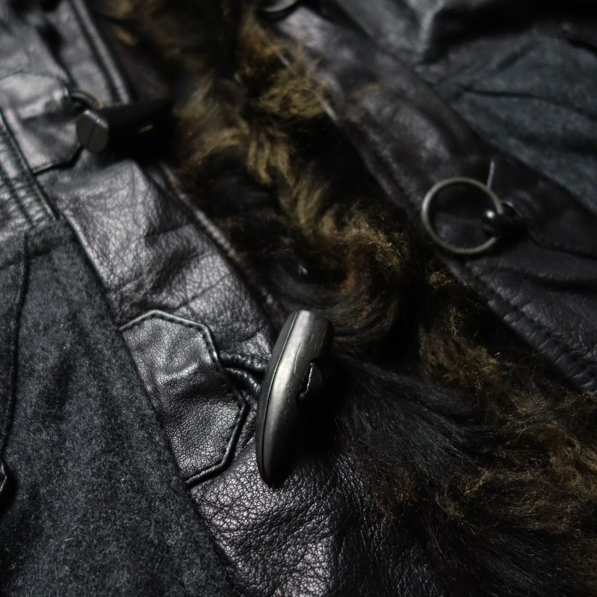 Emporio Armani FW2008 EMPORIO ARMANI Buffalo Fur Leather × Wool Long Jacket Size US M / EU 48-50 / 2 - 12 Thumbnail