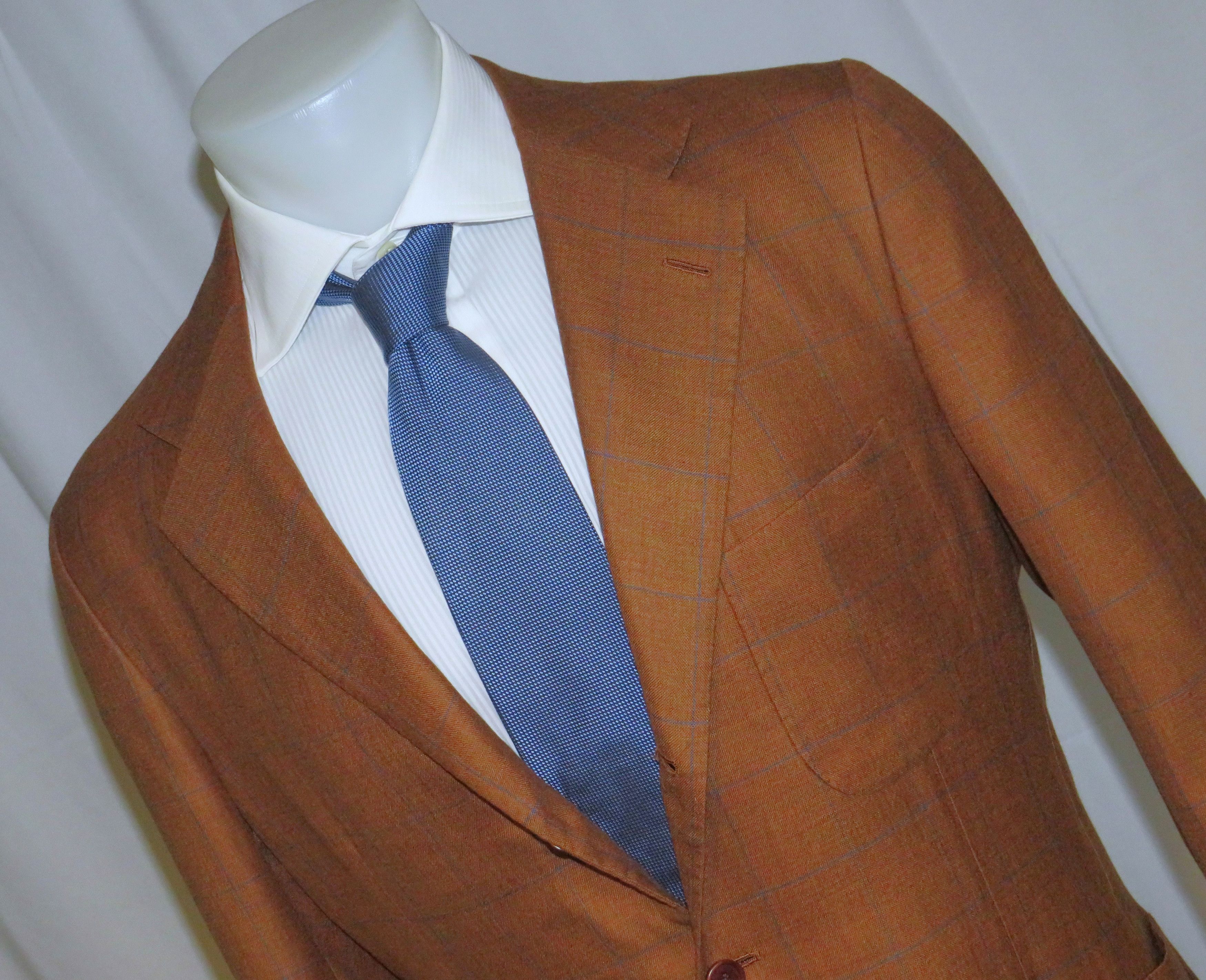 Kiton Handmade Brown Windowpane 100% Cashmere 3/2 Sport Coat 39R Size 38R - 4 Thumbnail