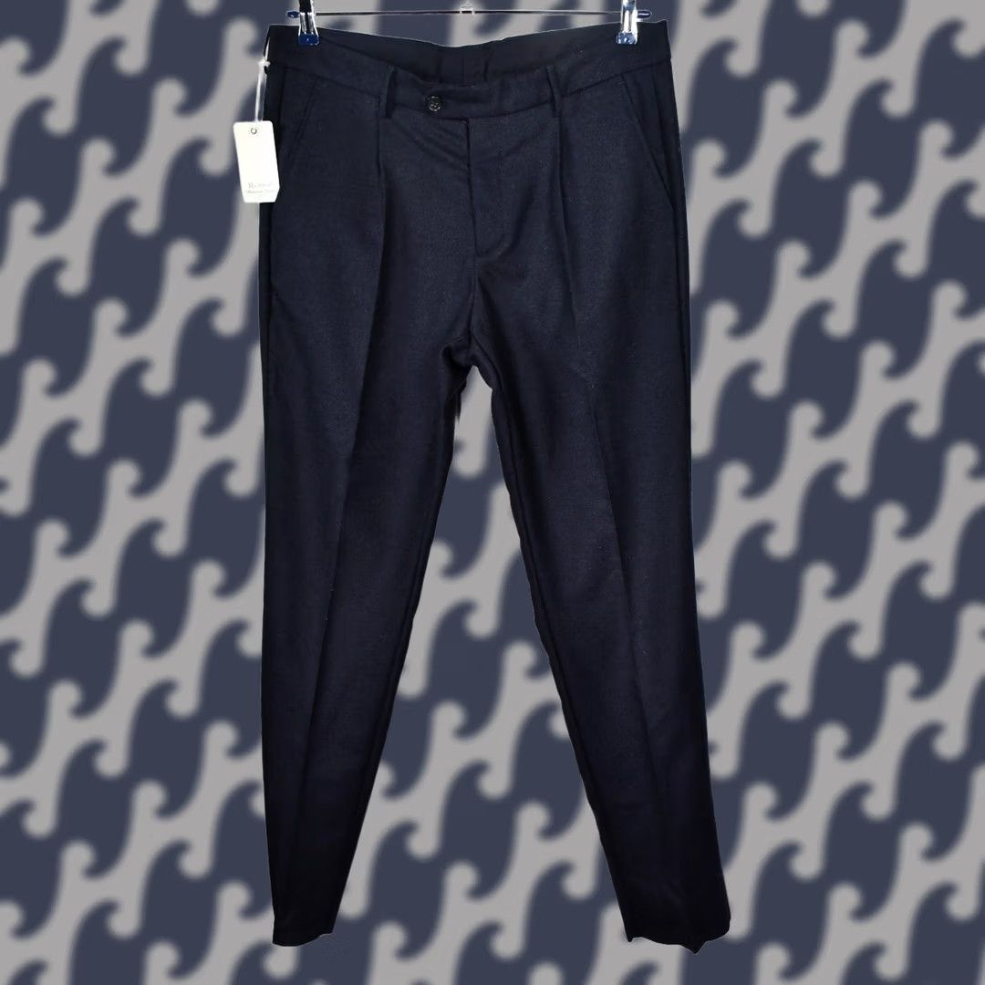 Hartford Hartford Altermative Clasics Teddy Wool Pants Men Regular 52 Blue Wool Flat Front Casual Formal Party 90s? Size US 36 / EU 52 - 1 Thumbnail