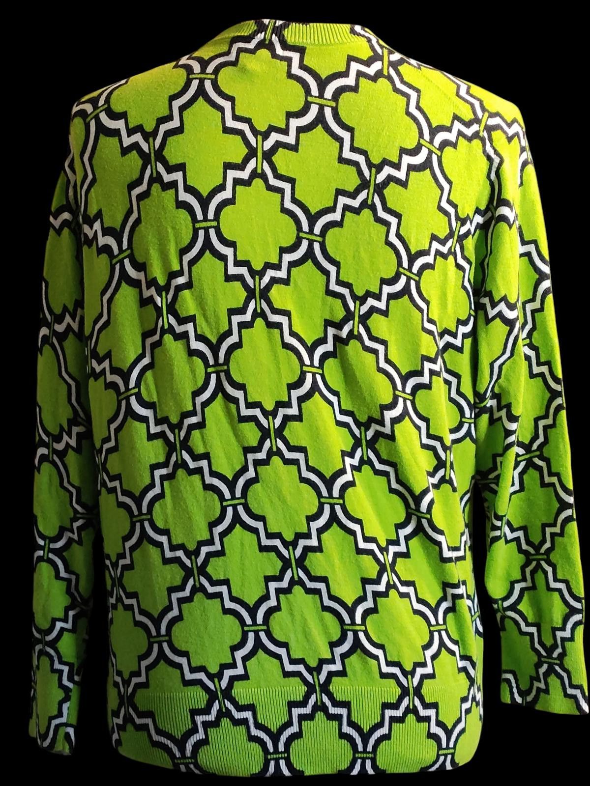 Other Crown & Ivy Green Patterned Women's Cardigan Jacket Size XL / US 12-14 / IT 48-50 - 6 Thumbnail