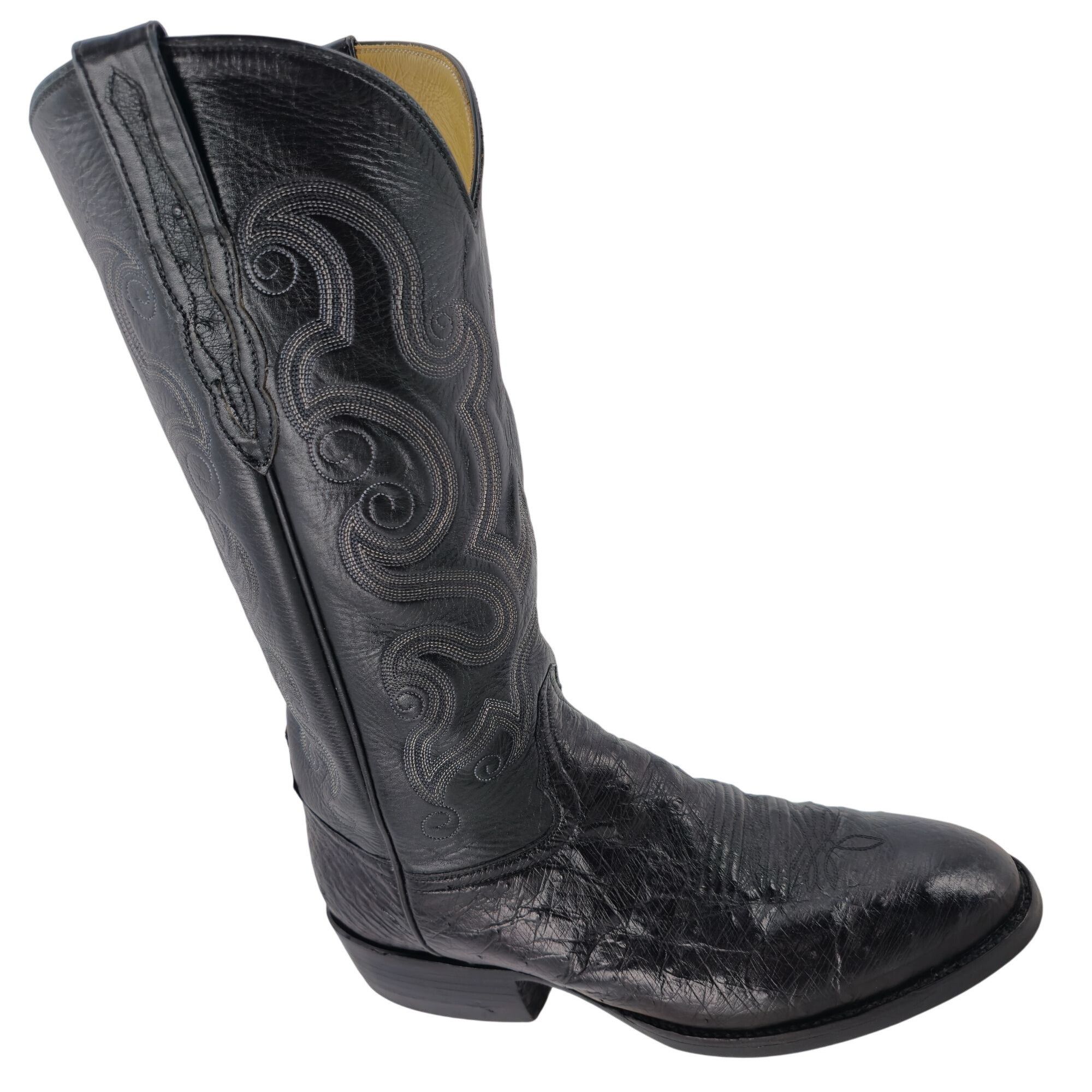 Luskey's Ryon's Mens size 9.5D Black Ostrich Exotic Leather