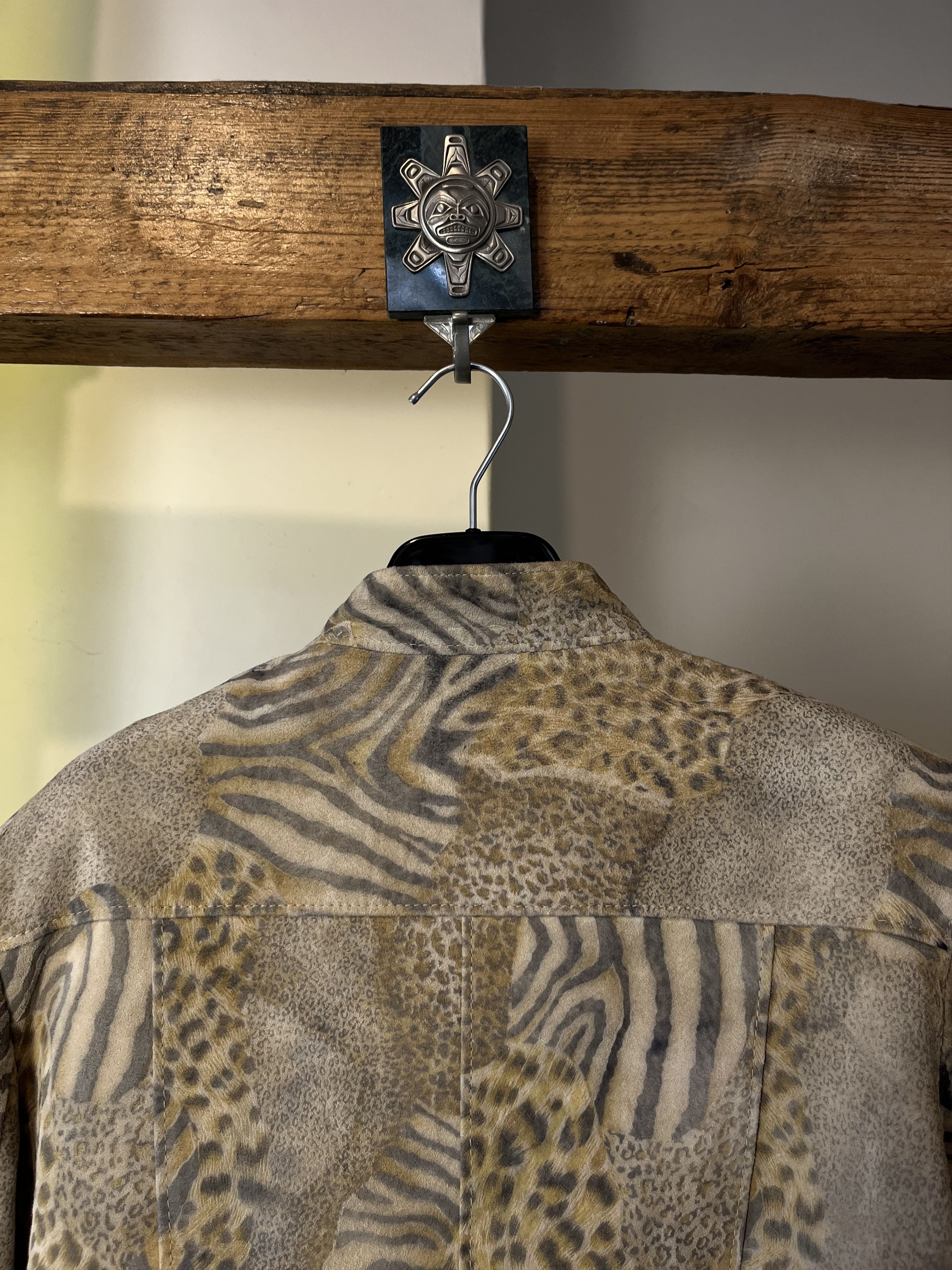 Vintage 90s y2k Leopard Gepard Tiger Pimp Cropped Leather Jacket Size M / US 6-8 / IT 42-44 - 4 Thumbnail