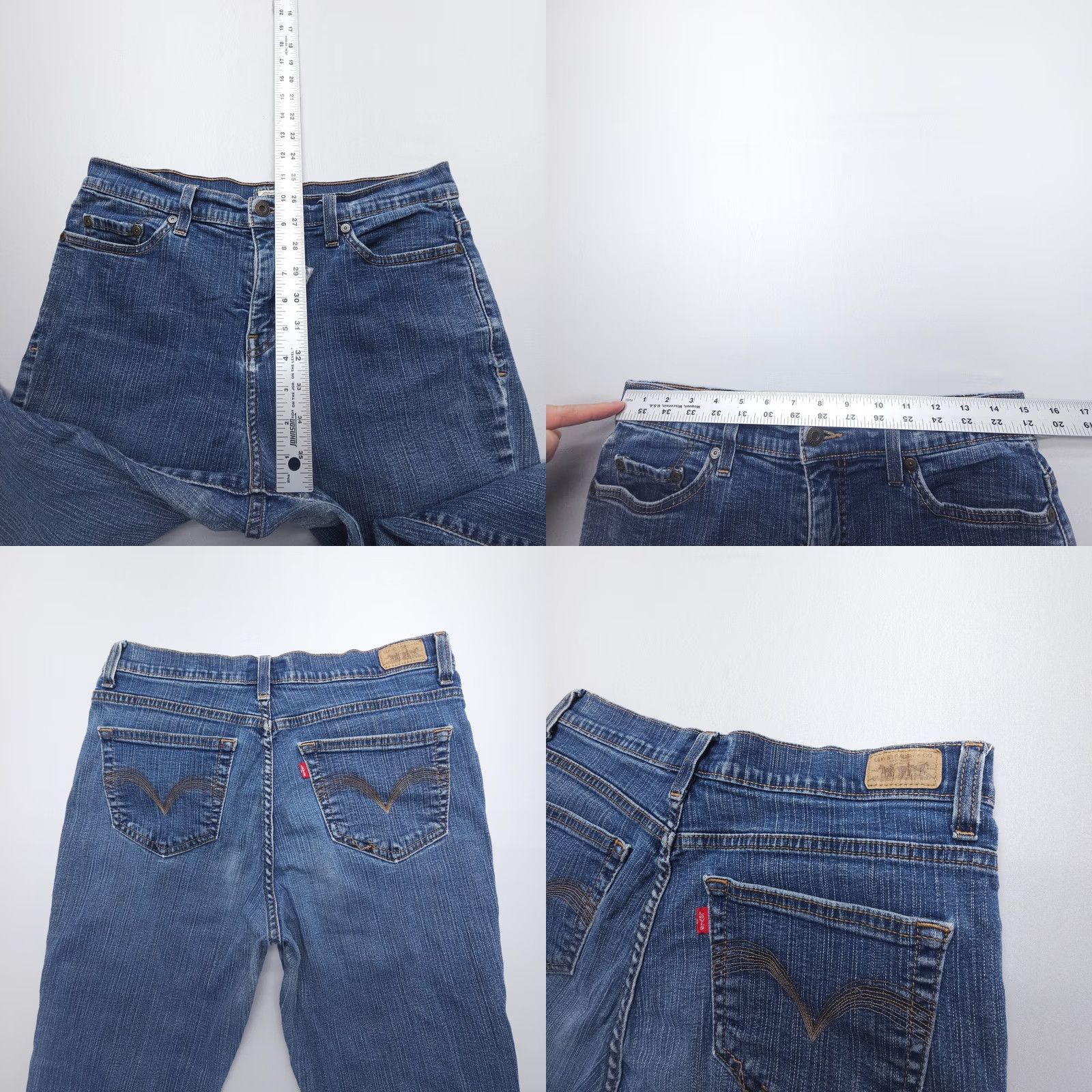 Levi's VINTAGE Levi's 512 Jeans Women Size 10 Blue Slim Straight 5-Pocket Denim Dark Wash Size 32" / US 10 / IT 46 - 8 Thumbnail
