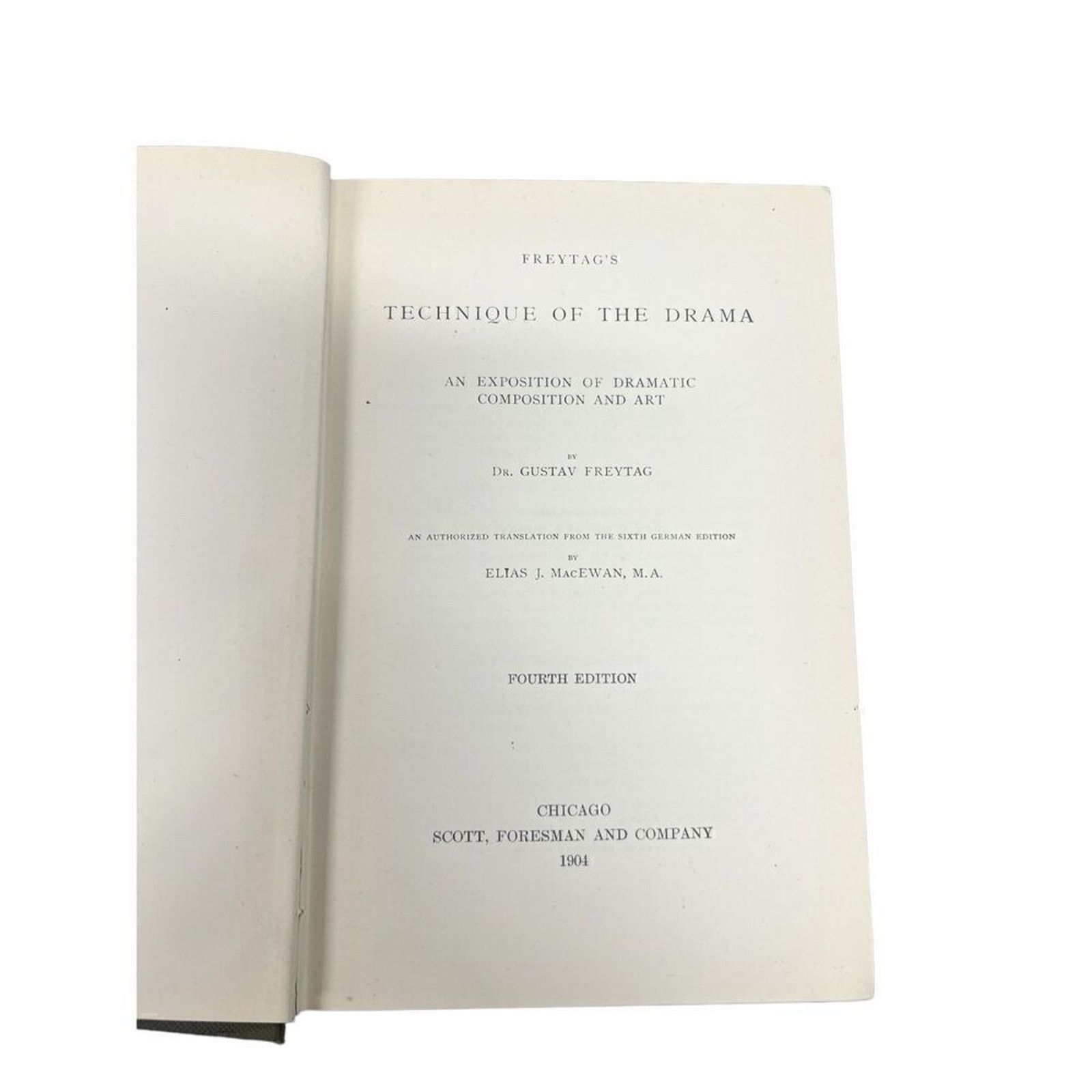 ATELIER GUSTAVOLINS Vintage 1904 Freytag’s Technique Of The Drama Book Size ONE SIZE - 4 Thumbnail