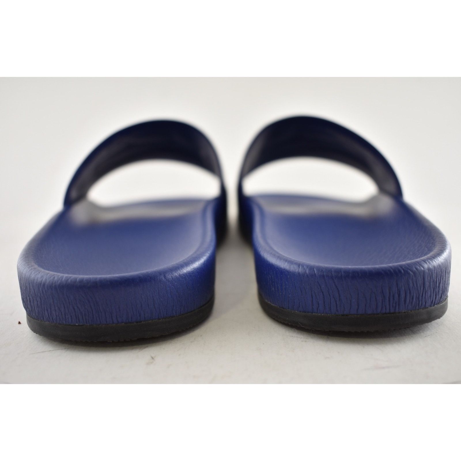 Balenciaga Balenciaga Blue Leather Campaign Logo Slide Sandal 44 11 Size US 11 / EU 44 - 14 Thumbnail