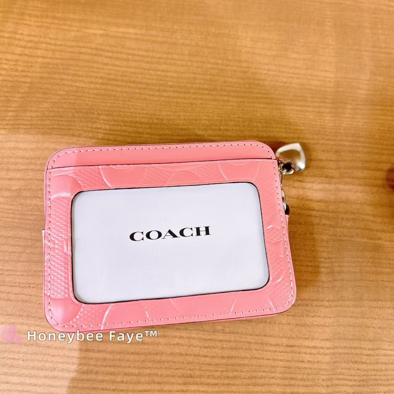 Coach Zip Card Case In Signature Leather With Heart Charm CDQ15 Size ONE SIZE - 3 Thumbnail