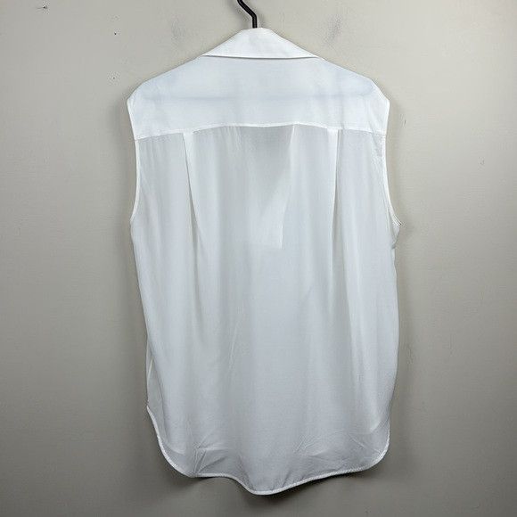 Givenchy GIVENCHY white silk logo scarf collared sleeveless blouse 10 Size L / US 10 / IT 46 - 13 Thumbnail