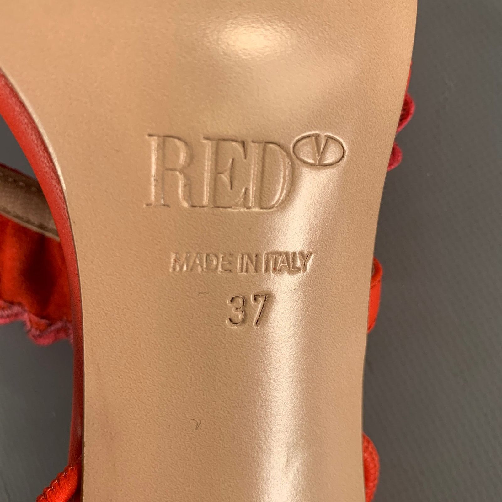 RED Valentino RED VALENTINO Size 7 Orange Pink Ruffled Strappy Sandals Size US 7 / IT 37 - 7 Thumbnail