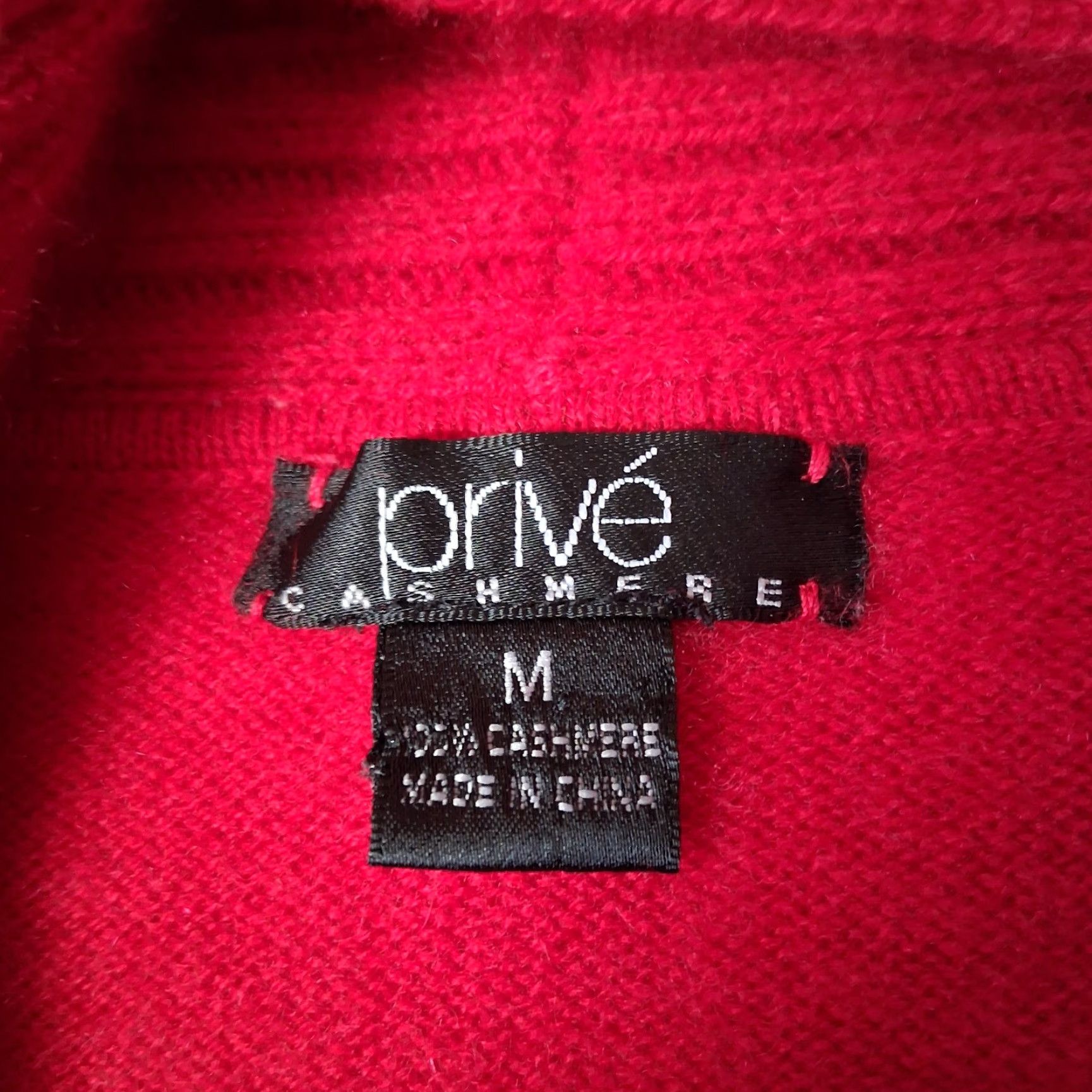 Vintage Prive Cashmere Sweater Women M Red Cowl Neck Knit Soft Pullover Size M / US 6-8 / IT 42-44 - 3 Thumbnail