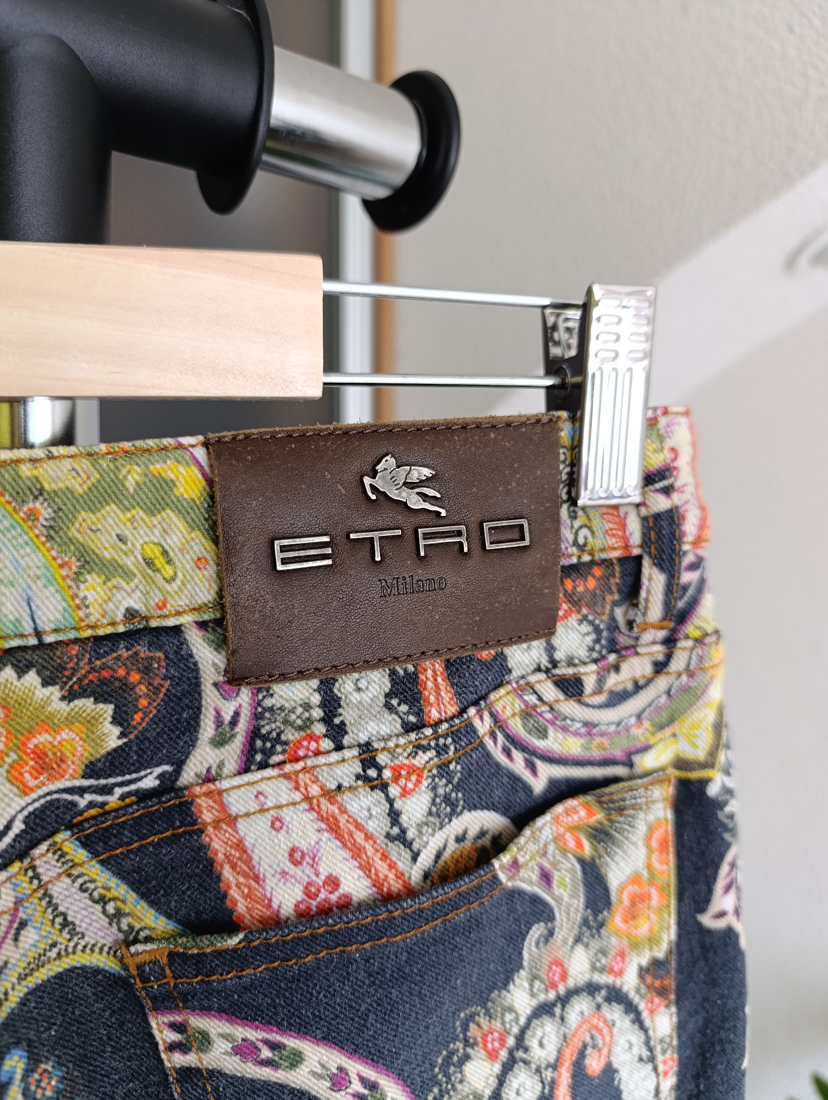 Designer × Etro Etro pailsey high-rise slim jeans floral print Size 29" - 2 Thumbnail