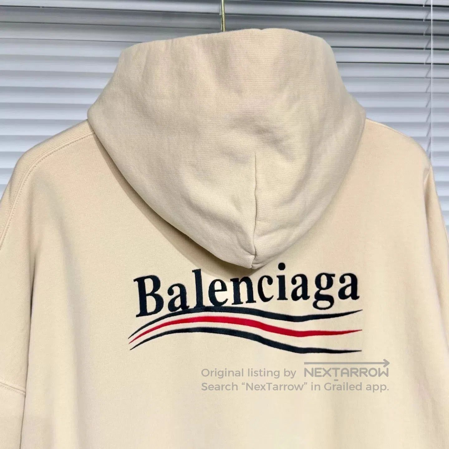 Balenciaga Beige Oversized Hoodie with Front Pocket . Size US S / EU 44-46 / 1 - 5 Thumbnail