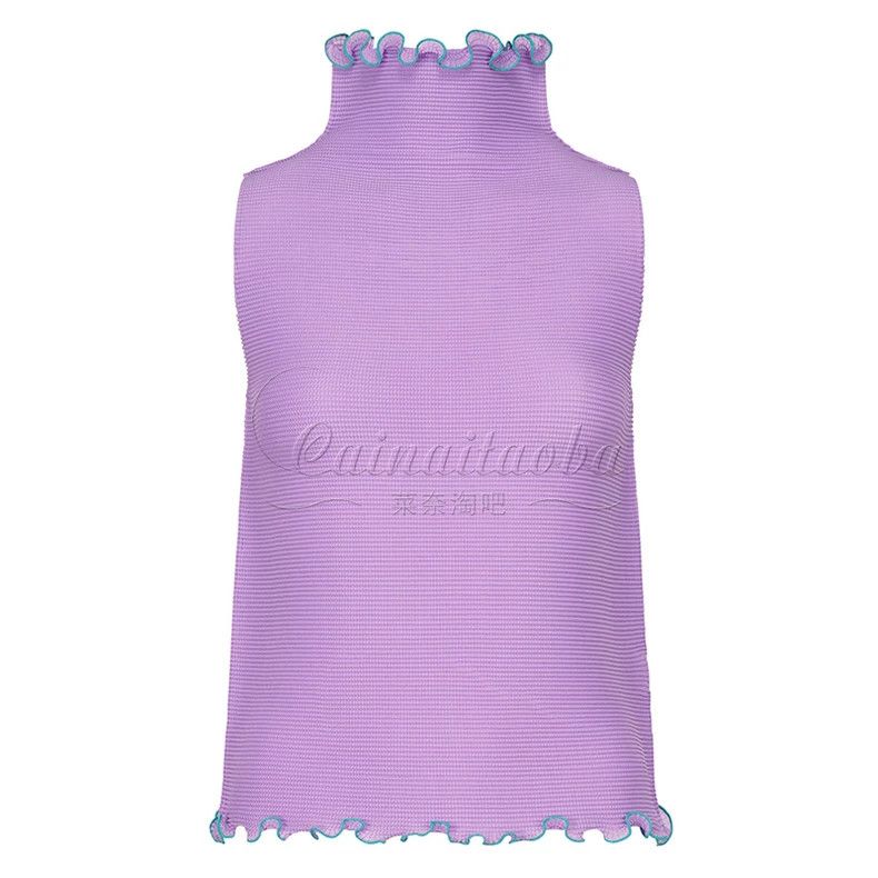 Issey Miyake issey miyake size:one size Purple high-necked vest 2506-Ne Size XXS / US 00 / IT 34 - 1 Thumbnail