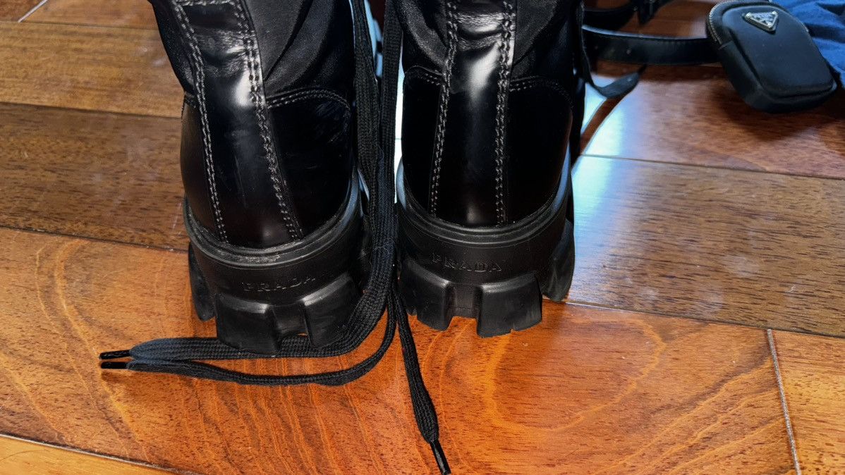 Prada Prada Monolith brushed leather renylon combat boot Size US 10.5 / EU 43-44 - 9 Thumbnail
