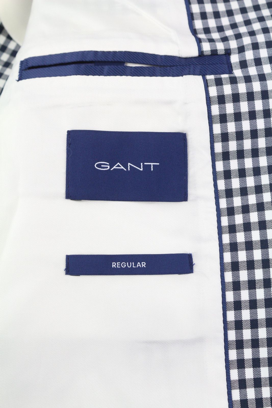 Gant GINGHAM STRETCH EU38 Blue Plaid Notch Blazer 85312 Size M / US 6-8 / IT 42-44 - 9 Thumbnail