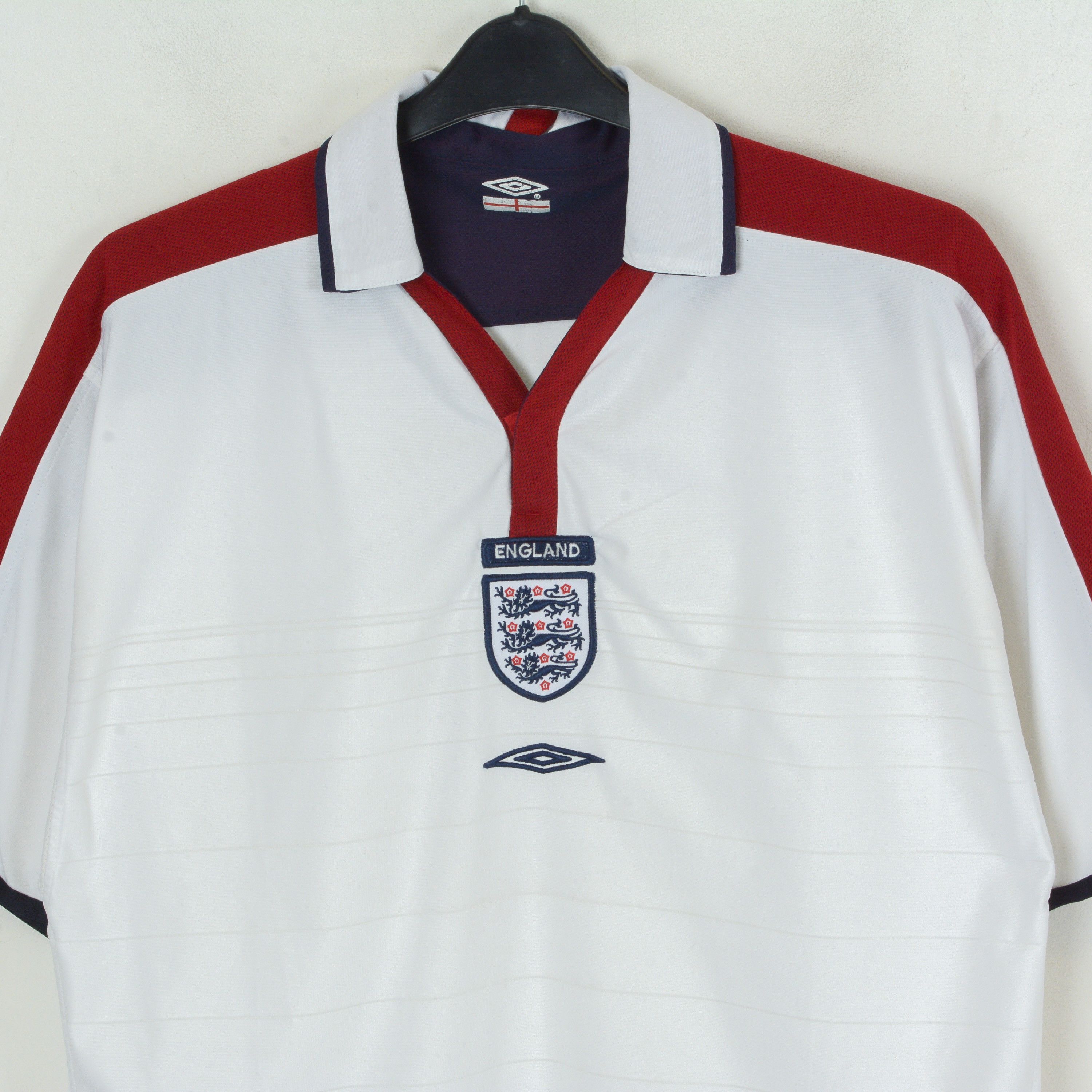 Umbro England Men L Football Reversible Home 2003 2005 Shirt Kit Size US M / EU 48-50 / 2 - 2 Thumbnail