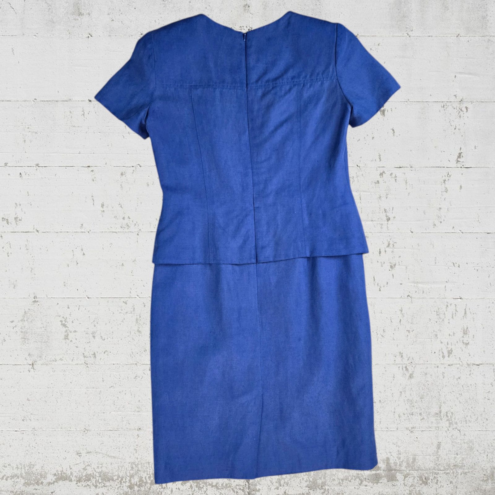 Other Vintage Blue Silk Linen Mini Dress Size 2P Size XS / US 0-2 / IT 36-38 - 7 Thumbnail