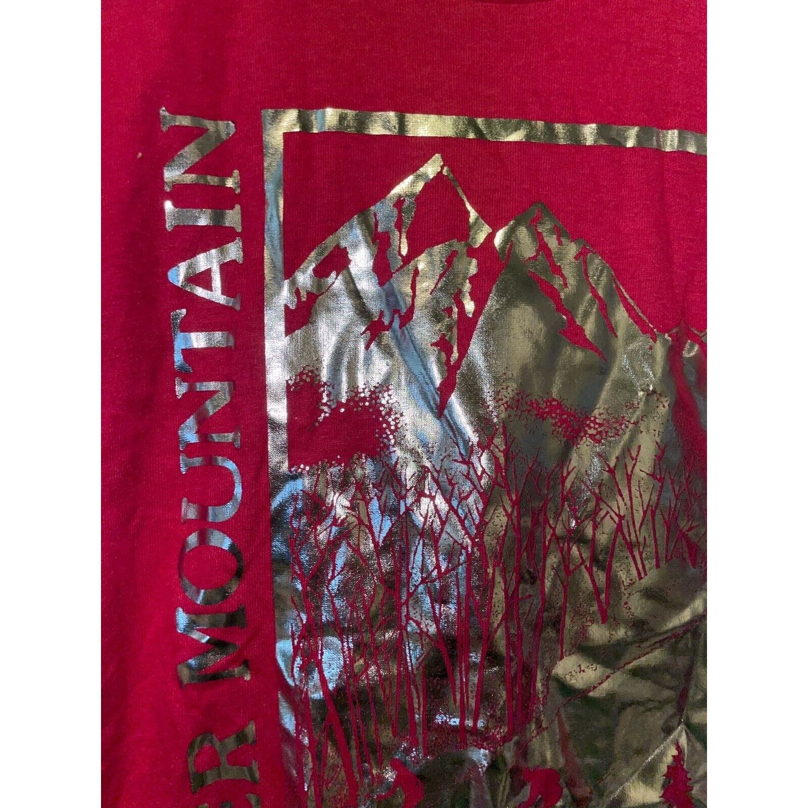 Jerzees × Vintage Vintage Silver Mountain Shirt Kellogg Idaho Pink Tee 80s M Size US M / EU 48-50 / 2 - 3 Thumbnail