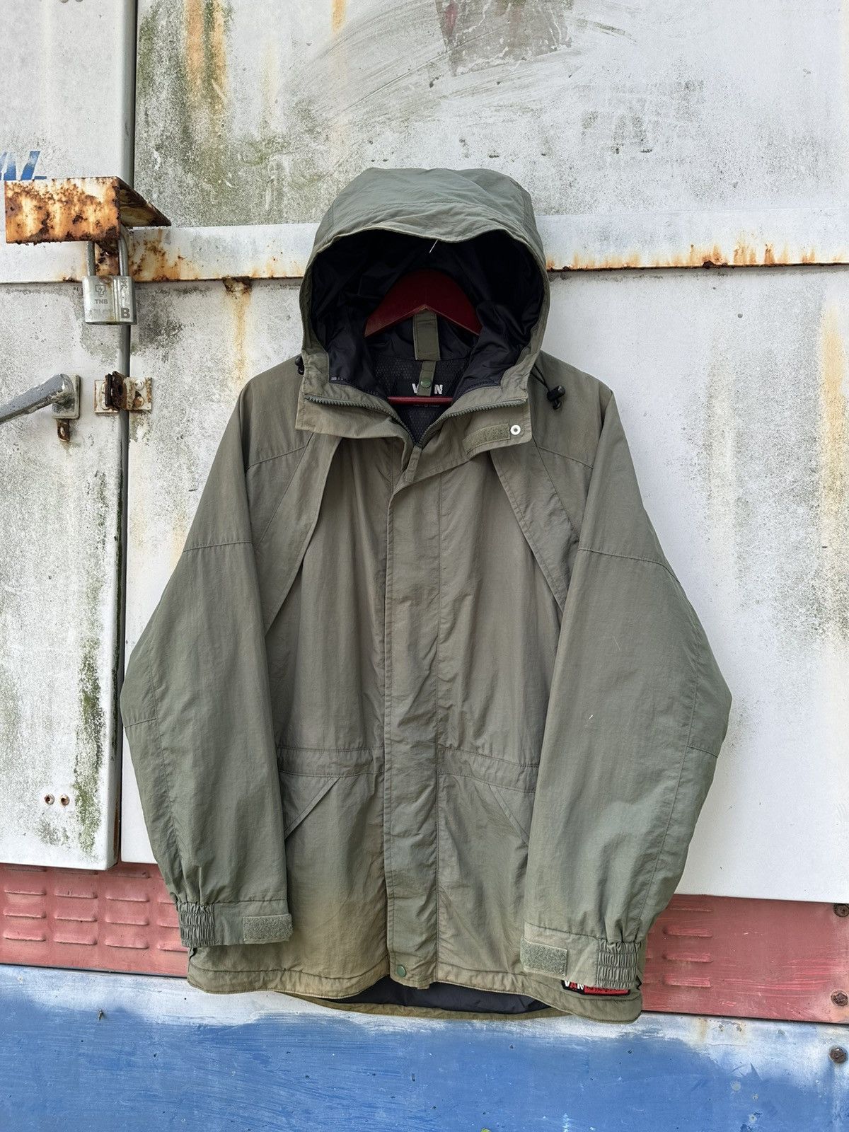 Vintage 👹Vintage Faded Van Sport Hooded Utility Jacket Size US L / EU 52-54 / 3 - 1 Thumbnail