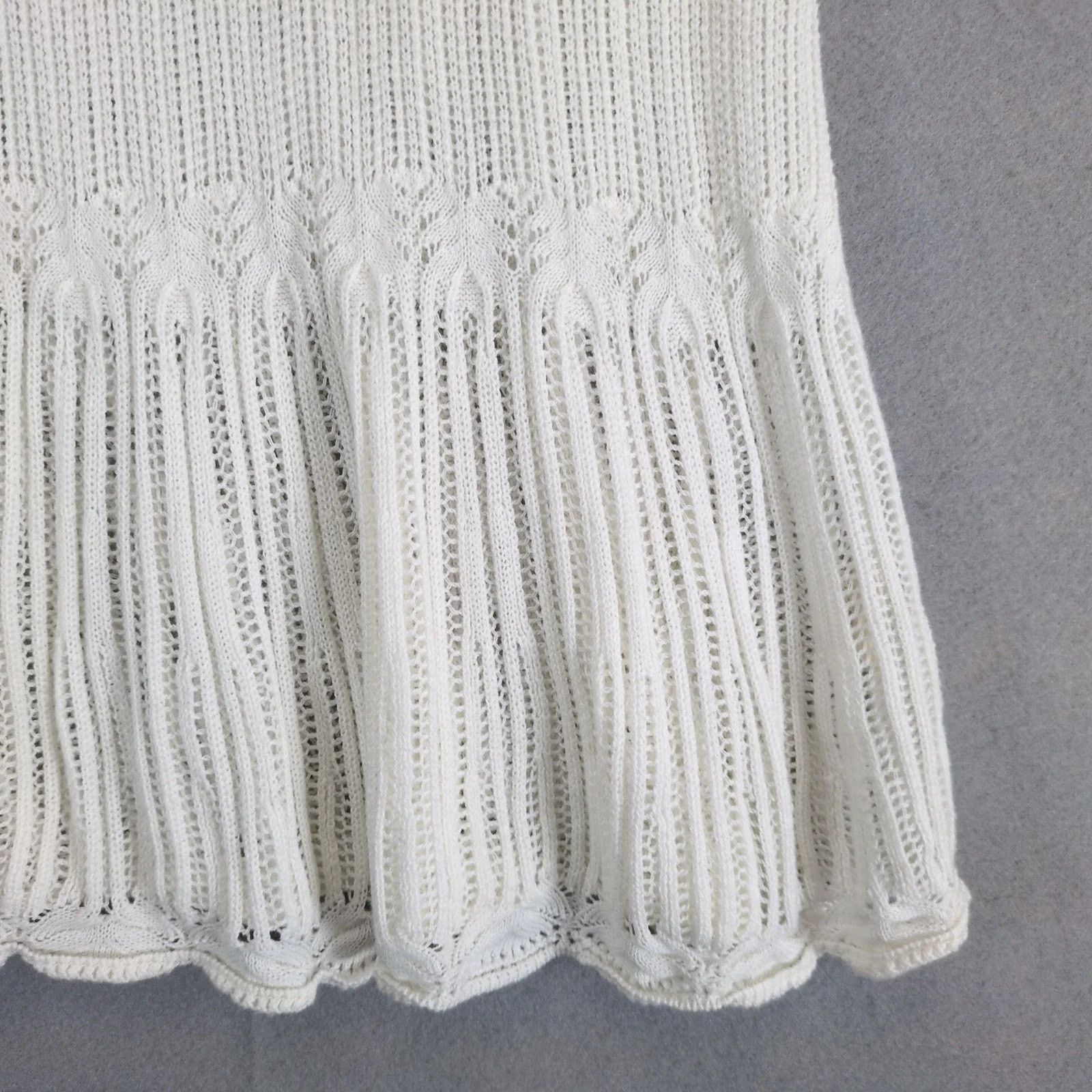 Free People Free People Cream Embroidered Lace & White Knit Mini Dress M Size M / US 6-8 / IT 42-44 - 7 Thumbnail