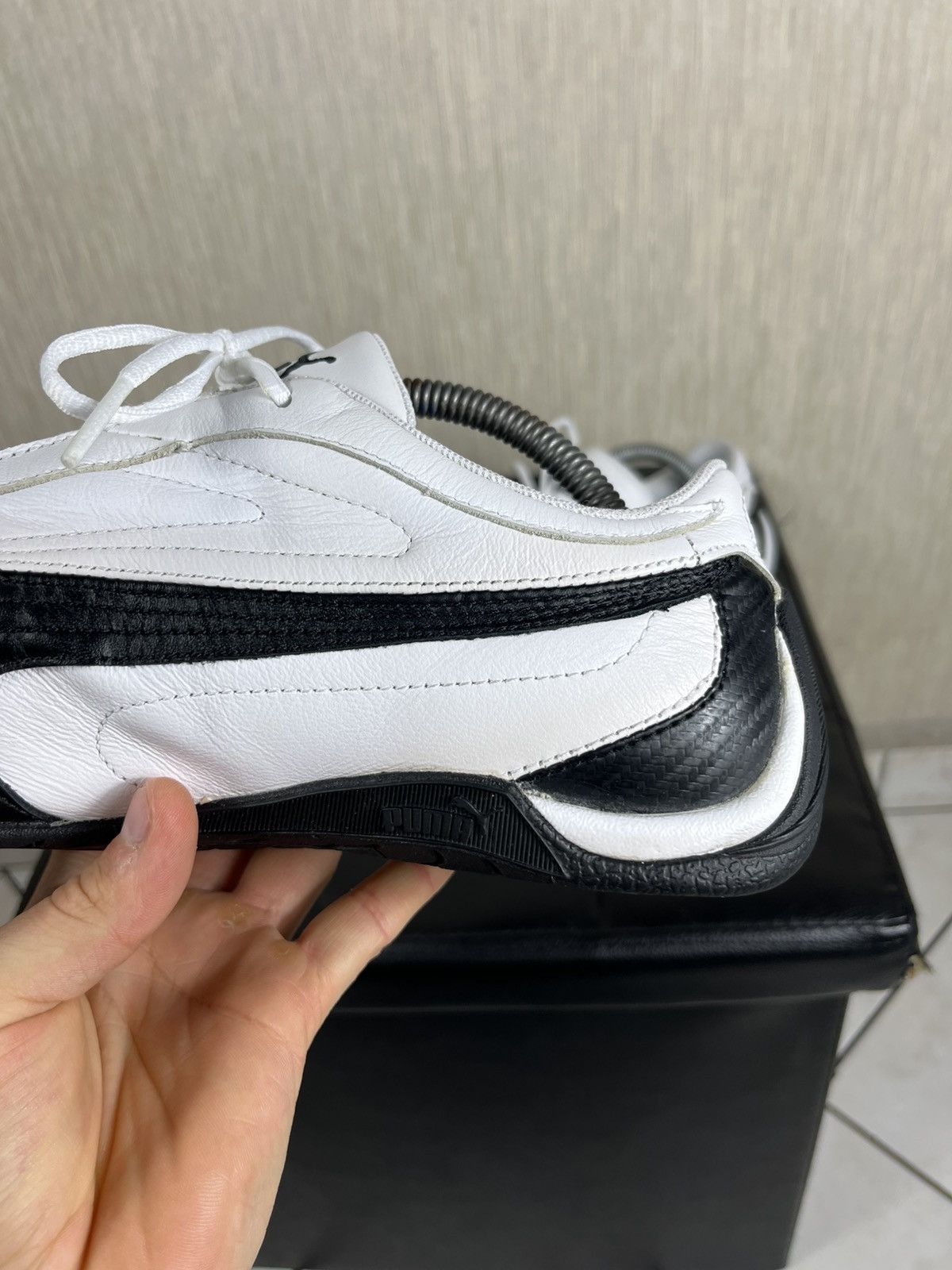 Puma × Vintage Vintage Puma leather y2k speed cat shoes low sneakers racing Size US 9.5 / EU 42-43 - 11 Thumbnail