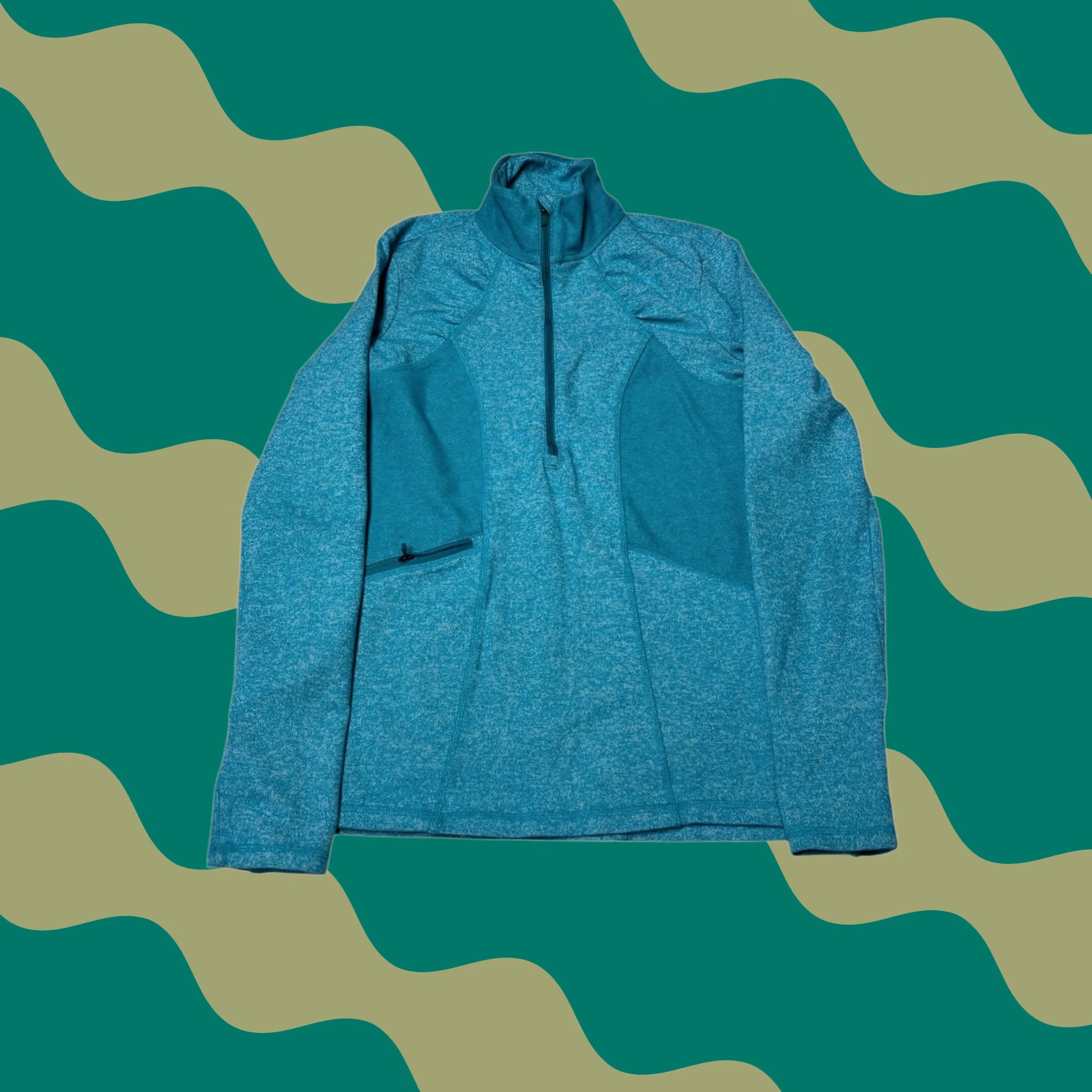 Athleta Athleta Pullover Top XS Teal Heathered Quarter Zip Athletic Size XS / US 0-2 / IT 36-38 - 1 Thumbnail