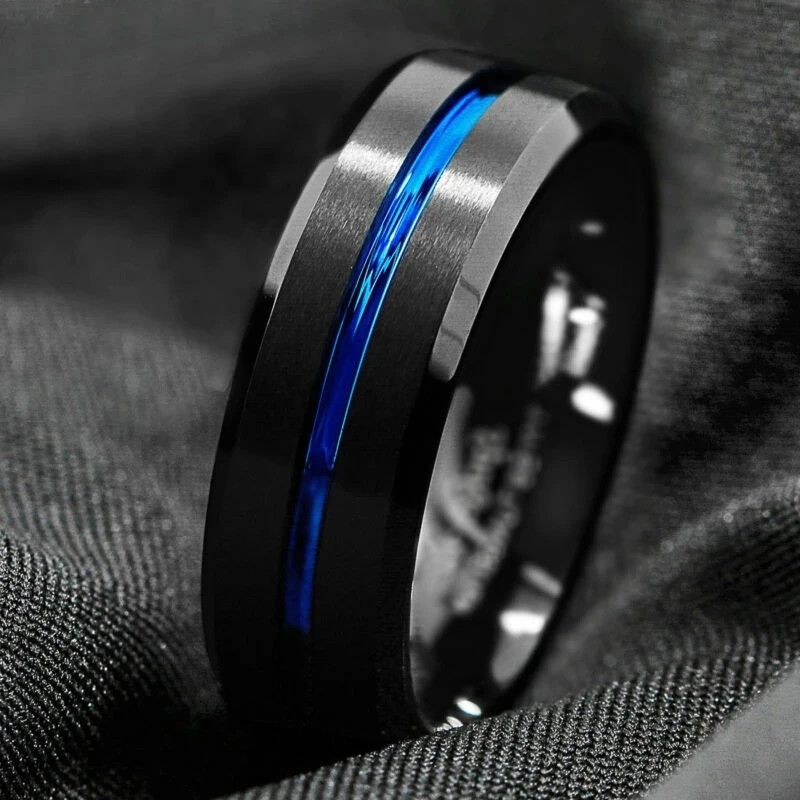 Jewelry 8mm Black Brushed Ring Size ONE SIZE - 1 Thumbnail