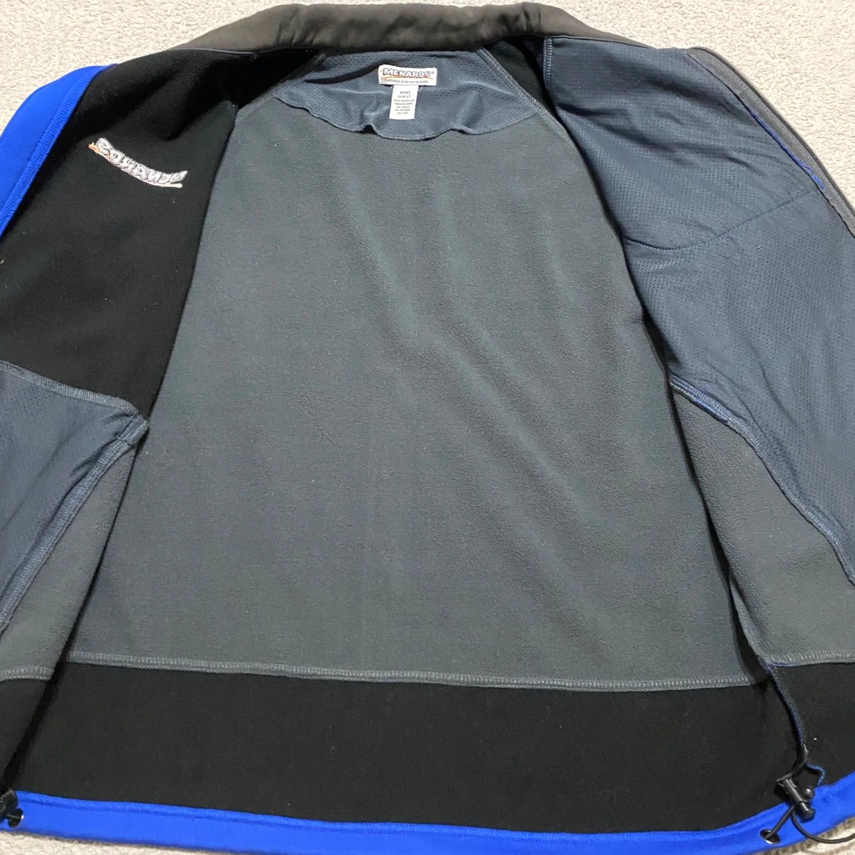Vintage Menards Jacket Softshell LT Blue Full Zip Mens Big & Tall Size US L / EU 52-54 / 3 - 7 Thumbnail