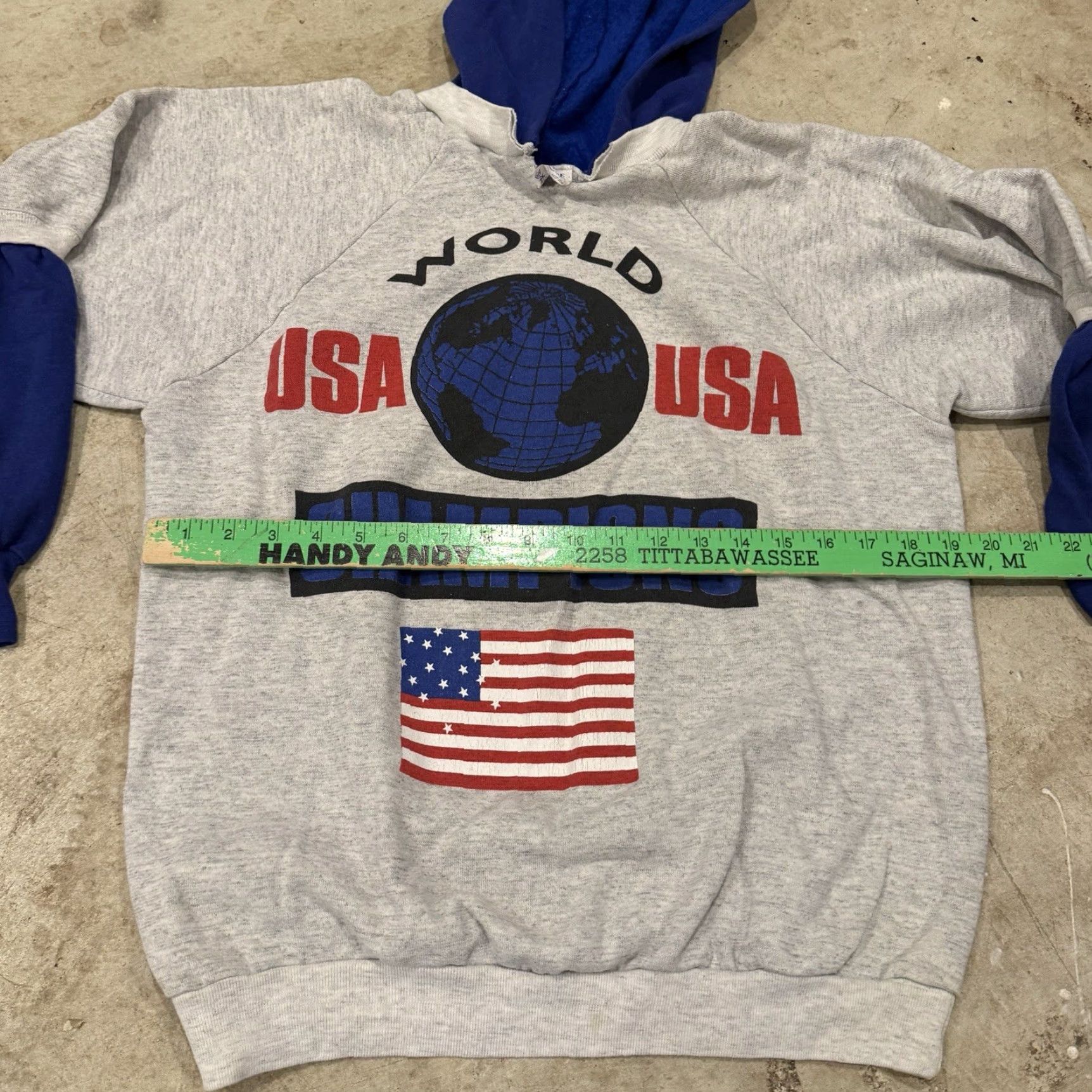 Champion VINTAGE Hoodie USA Champions Layered Mens M Gray 80s USA Made Size US M / EU 48-50 / 2 - 5 Thumbnail