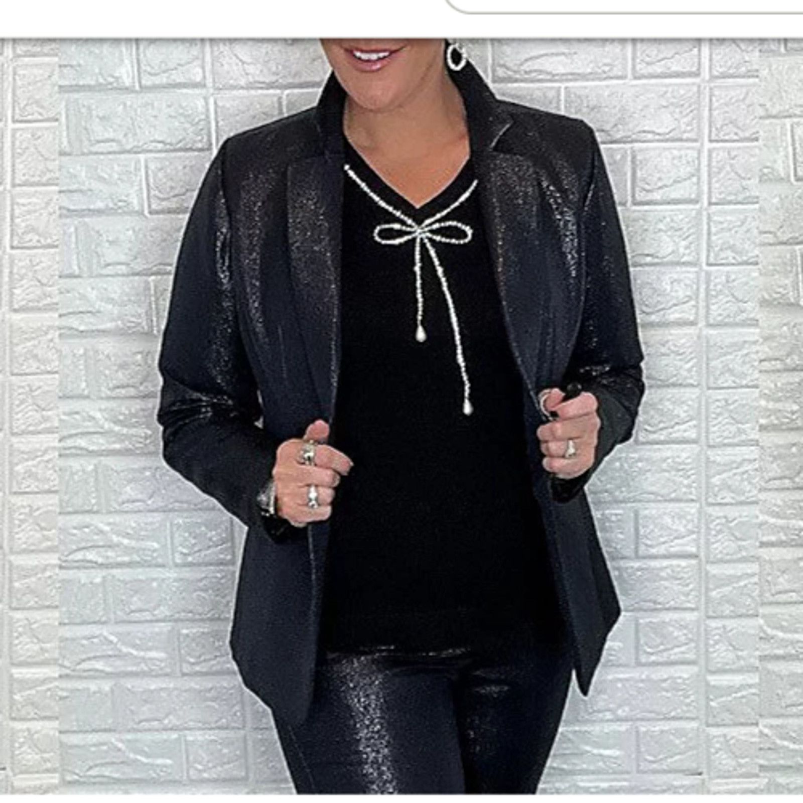 John Baner Joan Rivers Red Carpet Petite Metallic Shi Petite XS A667047 Size XS / US 0-2 / IT 36-38 - 2 Thumbnail