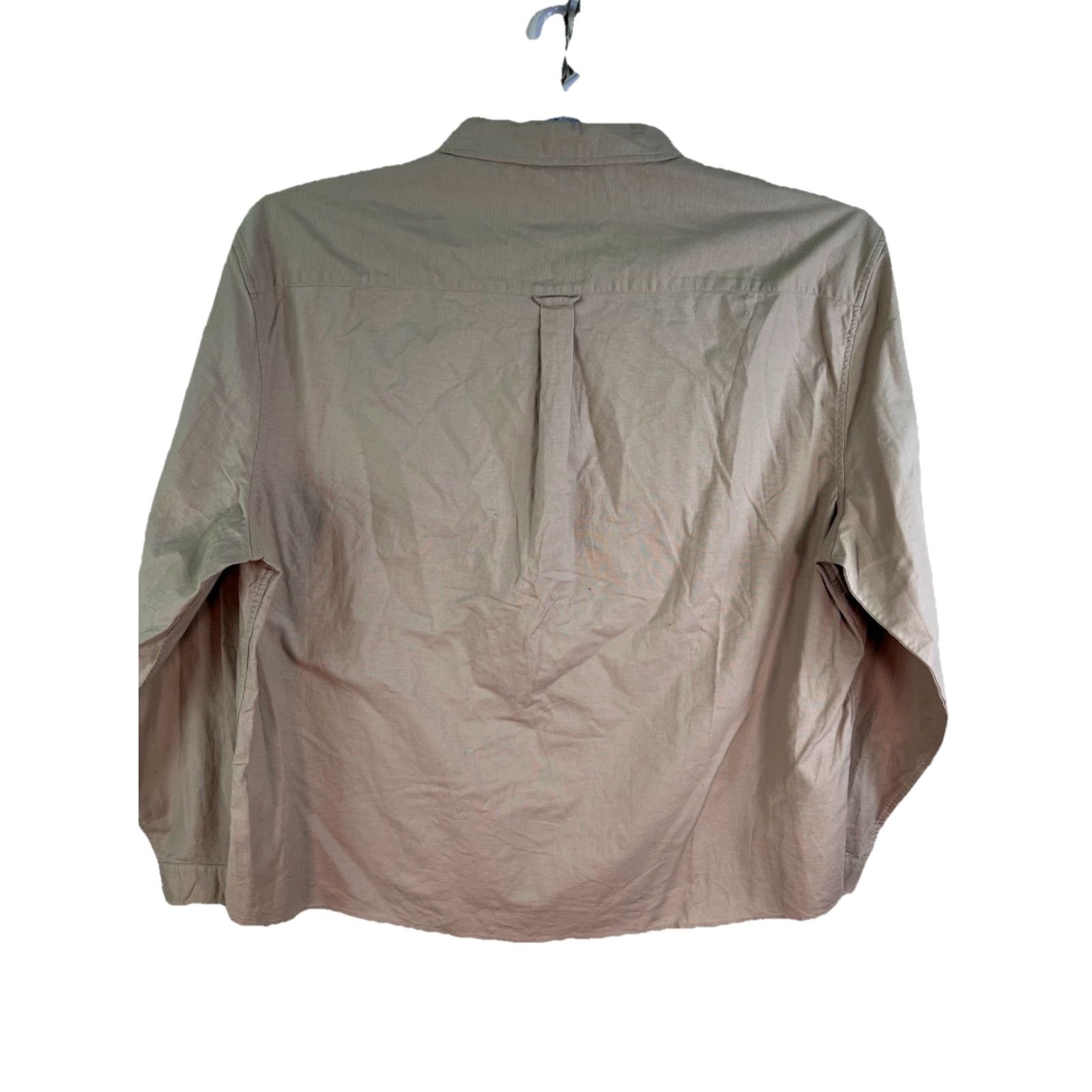 Asos ASOS Button-Down Shirt Mens Size 6XL Beige Long Sleeve (Big & Tall) - Cotton, Solid, Collared, Button-Up, 62" Chest, Regular Fit Size US XXL / EU 58 / 5 - 6 Thumbnail