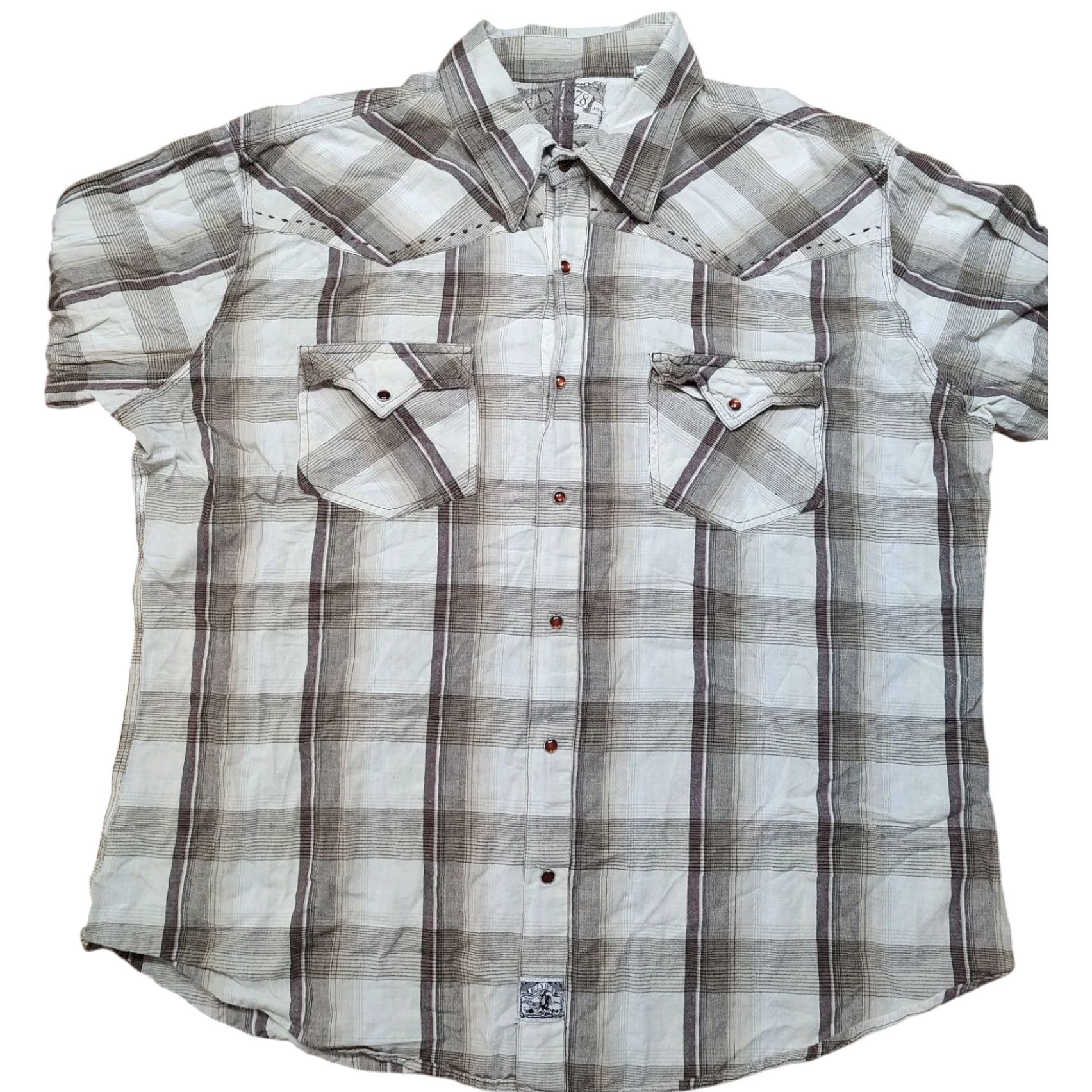Vintage VINTAGE Ely Cattleman Western Shirt XL Brown Plaid Pearl Snap Long Sleeve Size US XL / EU 56 / 4 - 2 Thumbnail