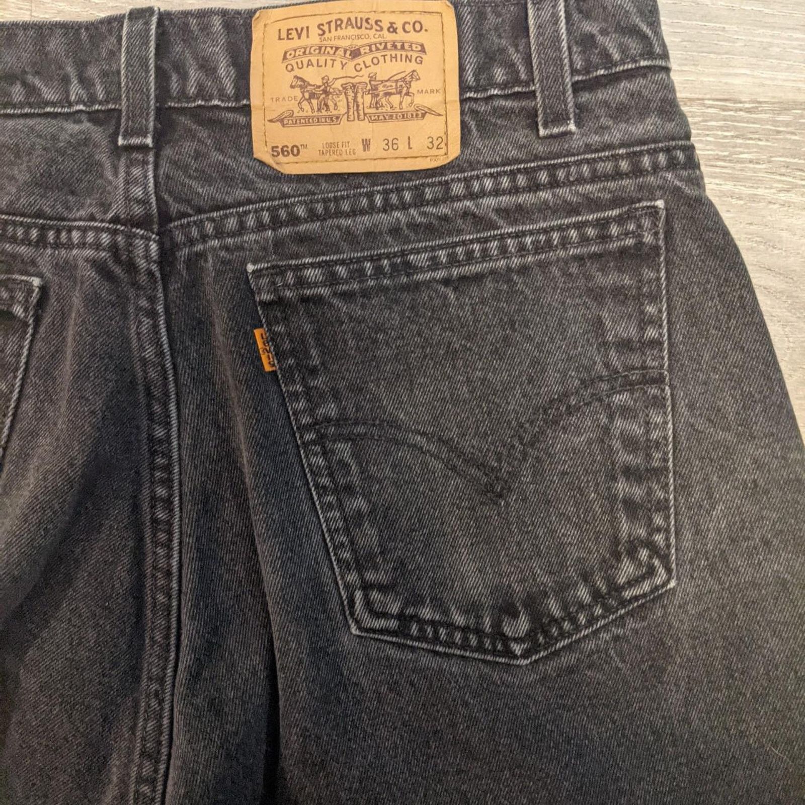 Levi's Levis 560 Black Denim Jeans Size US 36 / EU 52 - 3 Thumbnail