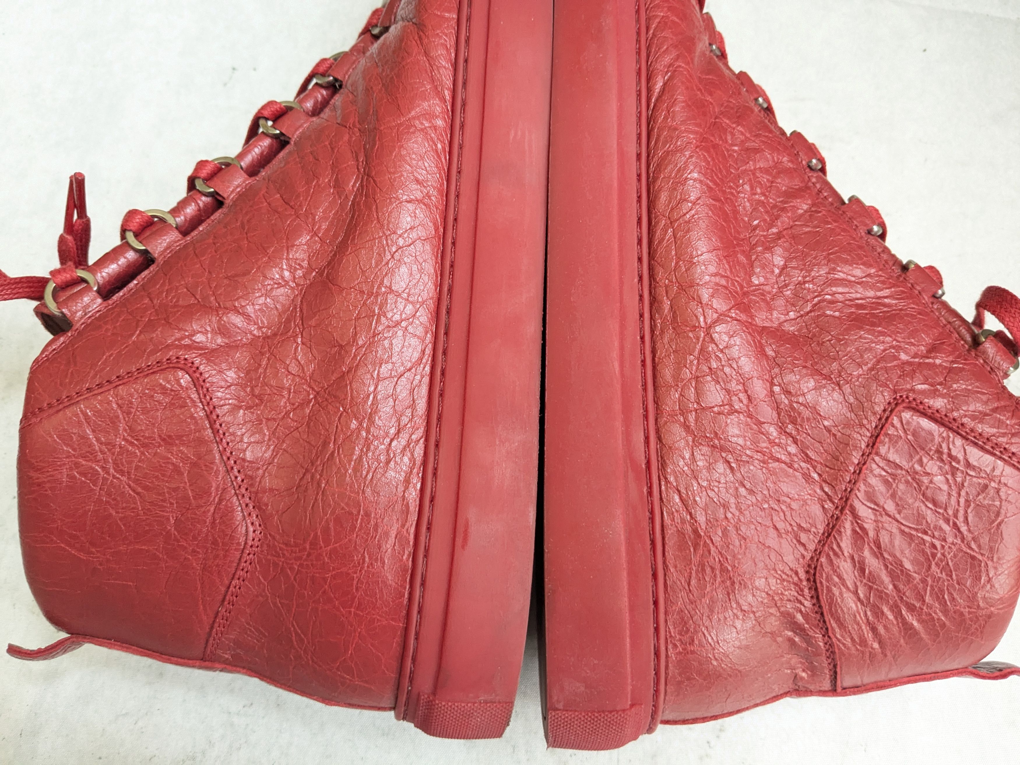 Balenciaga Balenciaga Arena Sneakers Red 14 High Tops Leather Size US 14 / EU 47 - 10 Thumbnail