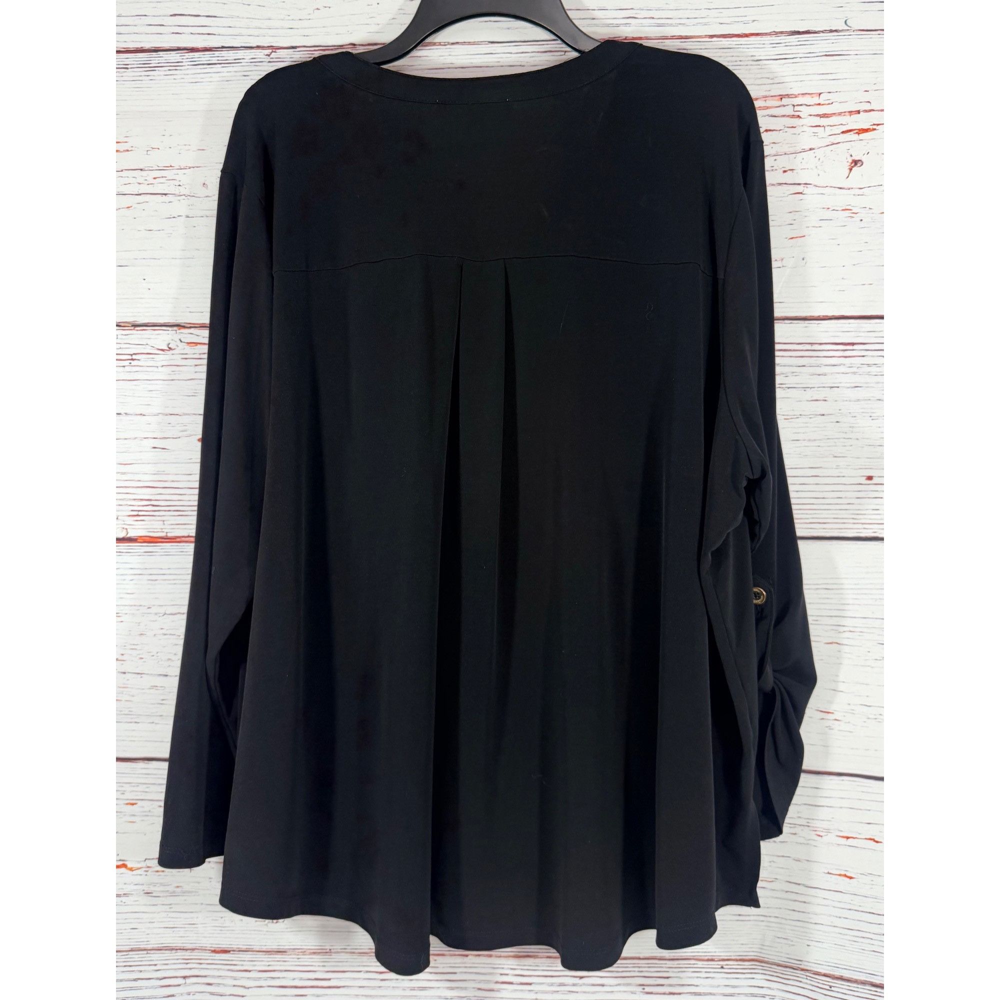Other Michael Michael Kors Womens Blouse Tunic Black Zip Front 3X Size 3XL / US 20-22 - 5 Thumbnail