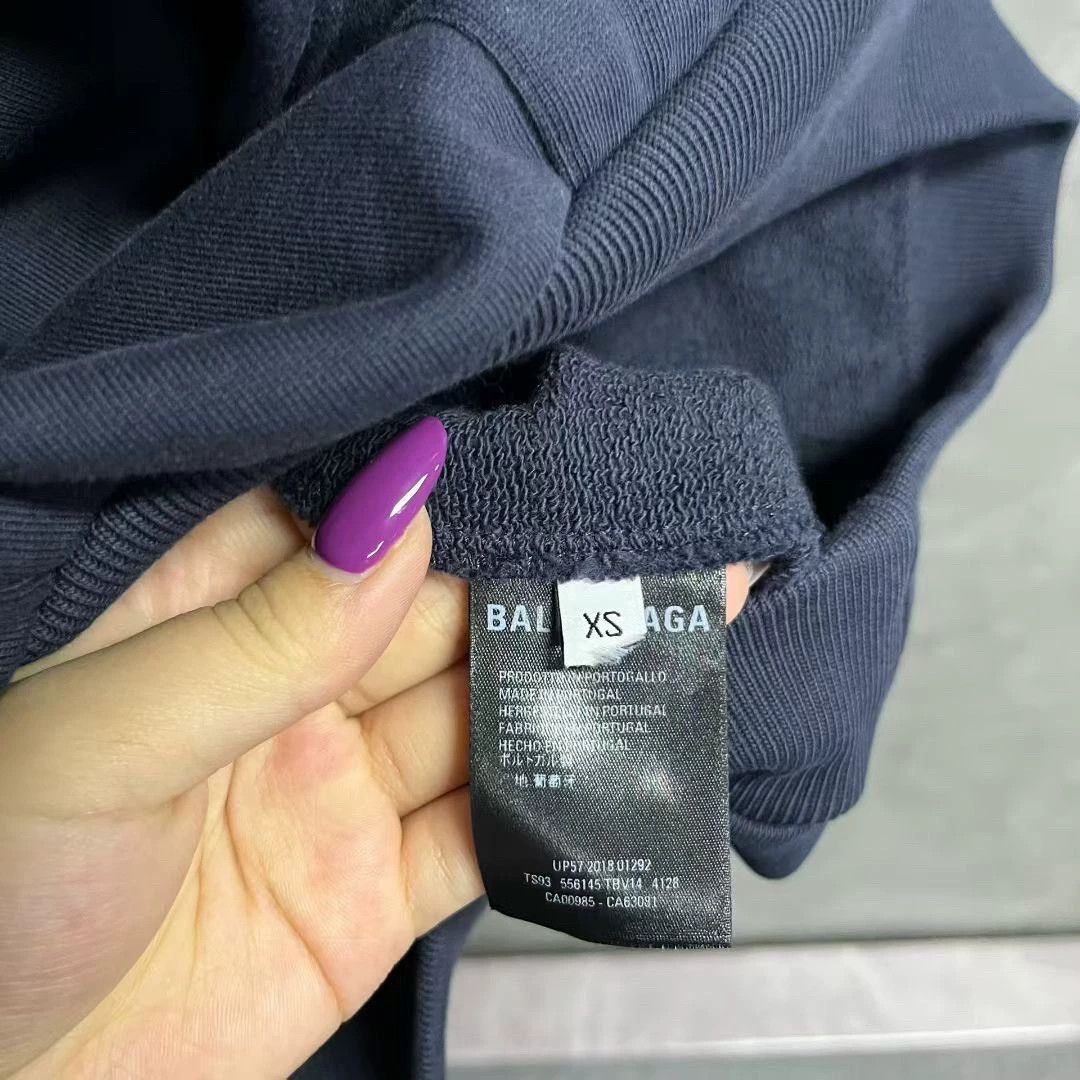 Balenciaga balenciaga navy logo hooded sweatshirt Size US XS / EU 42 / 0 - 4 Thumbnail