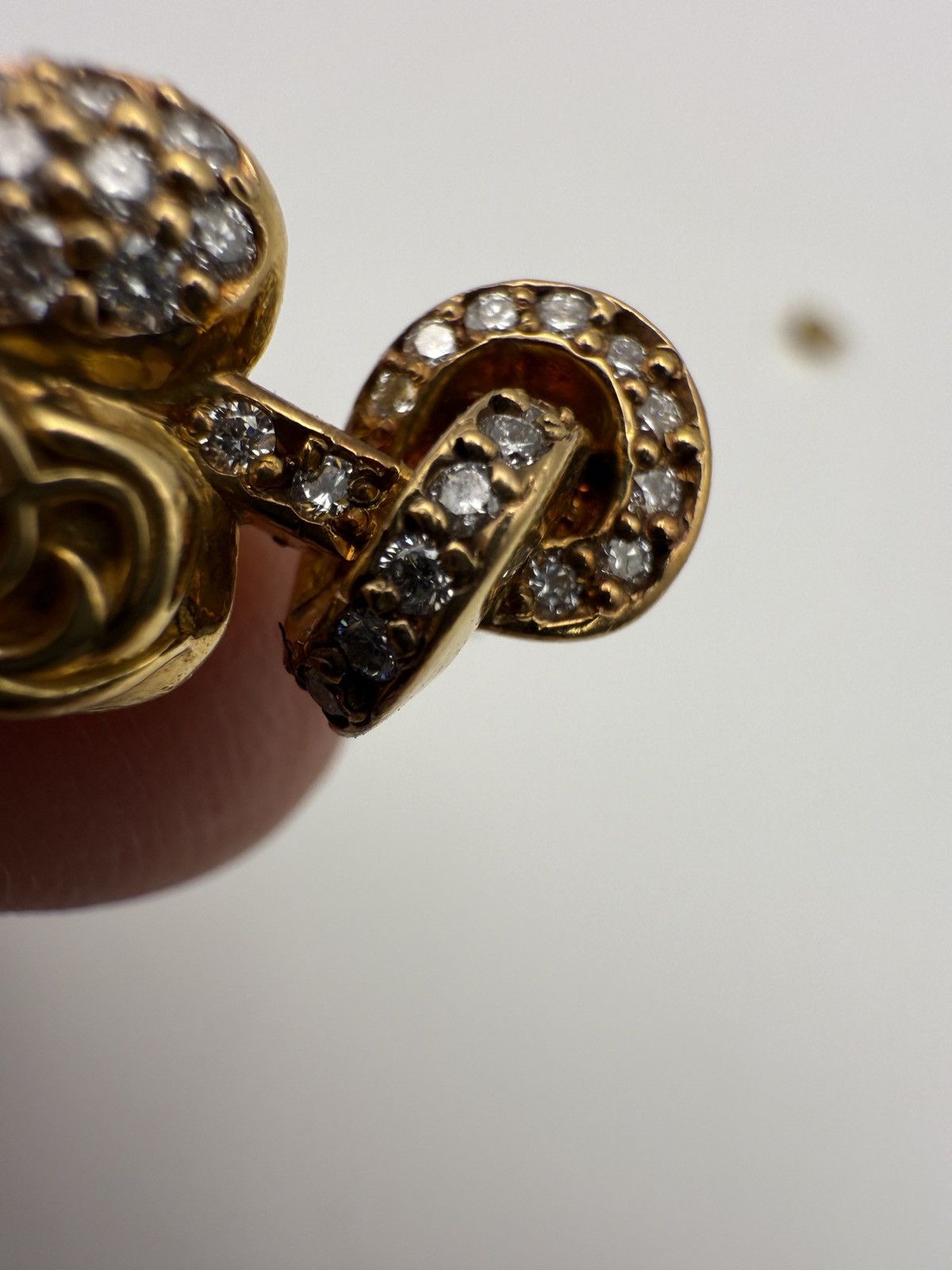 Chrome Hearts Chrome Hearts Pair of 22k Heart You Knot Earrings w Diamonds Size ONE SIZE - 7 Thumbnail