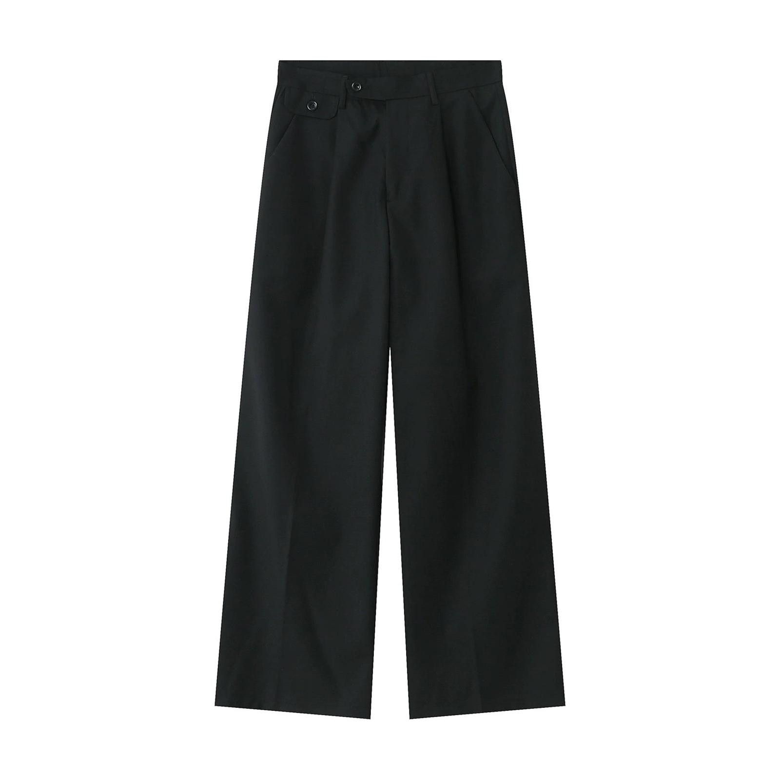 Japanese Brand Wide-Leg Tailored Trousers - High-Waist Architectural Pants Size 28" / US 6 / IT 42 - 1 Thumbnail