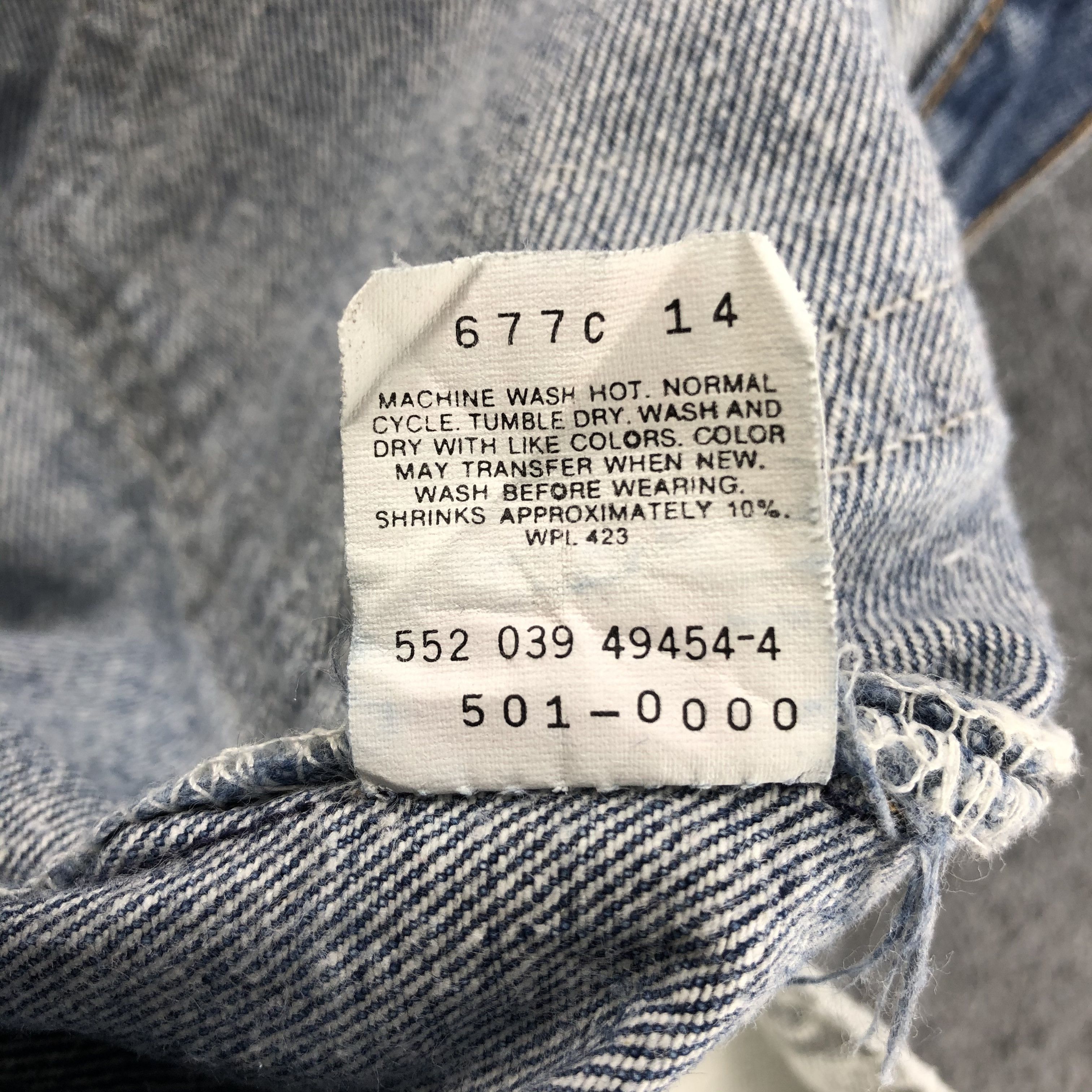 Levi's Vintage 90s Blue Wash Levis 501 Jeans-J1410 Size US 30 / EU 46 - 10 Thumbnail